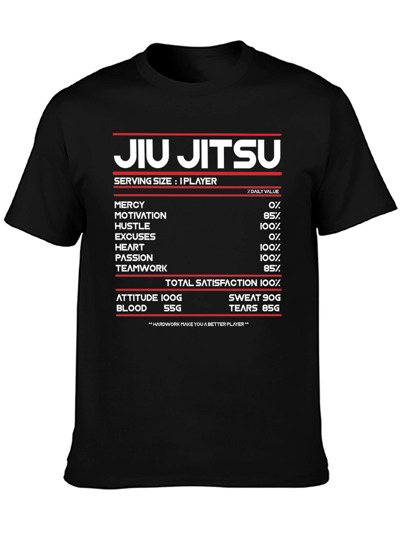 Jiu Jitsu Nutritional Facts T-Shirt