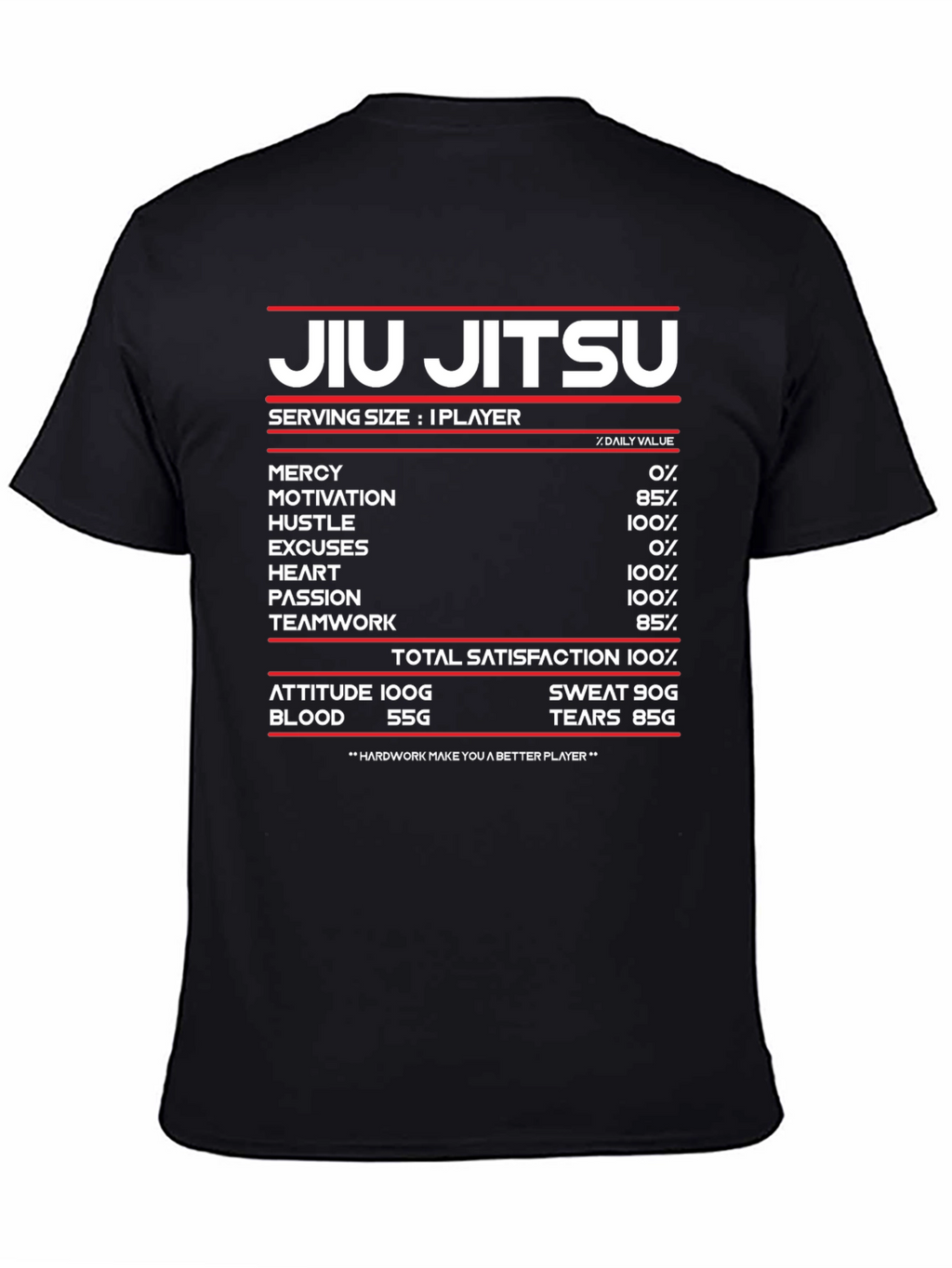 Jiu Jitsu Nutritional Facts T-Shirt