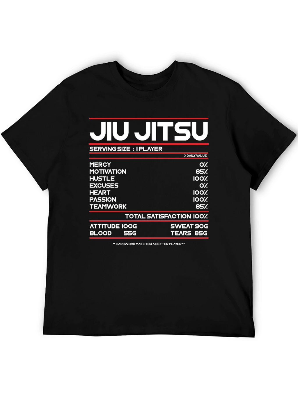 Jiu Jitsu Nutritional Facts T-Shirt