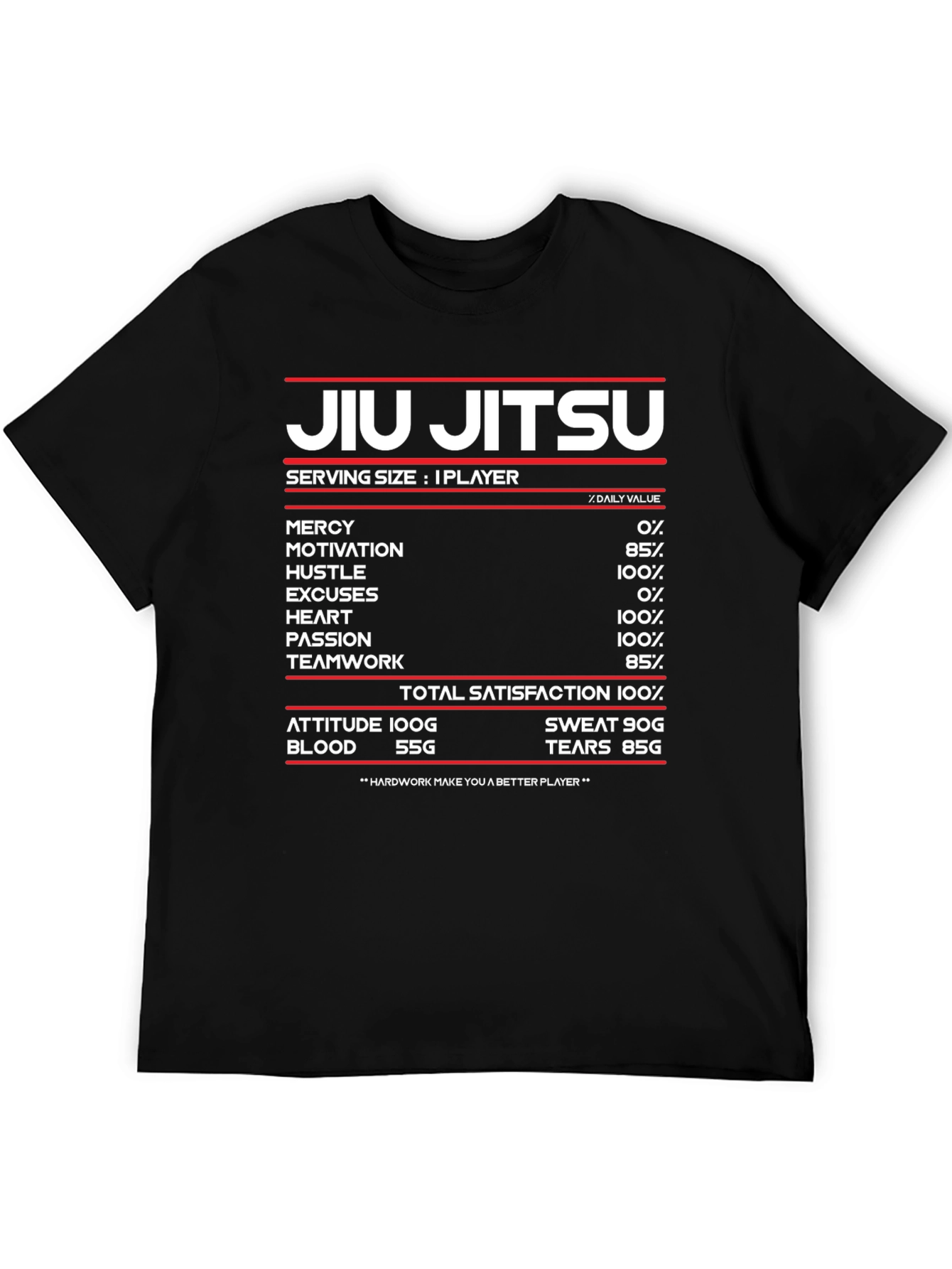 Jiu Jitsu Nutritional Facts T-Shirt