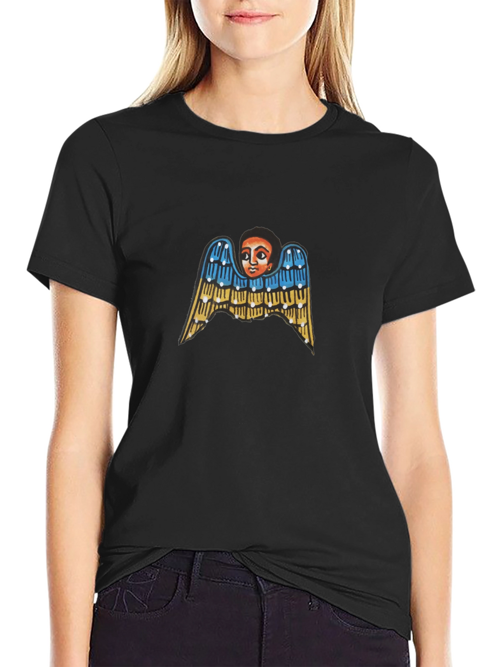 Angel Wings Graphic Black Tee