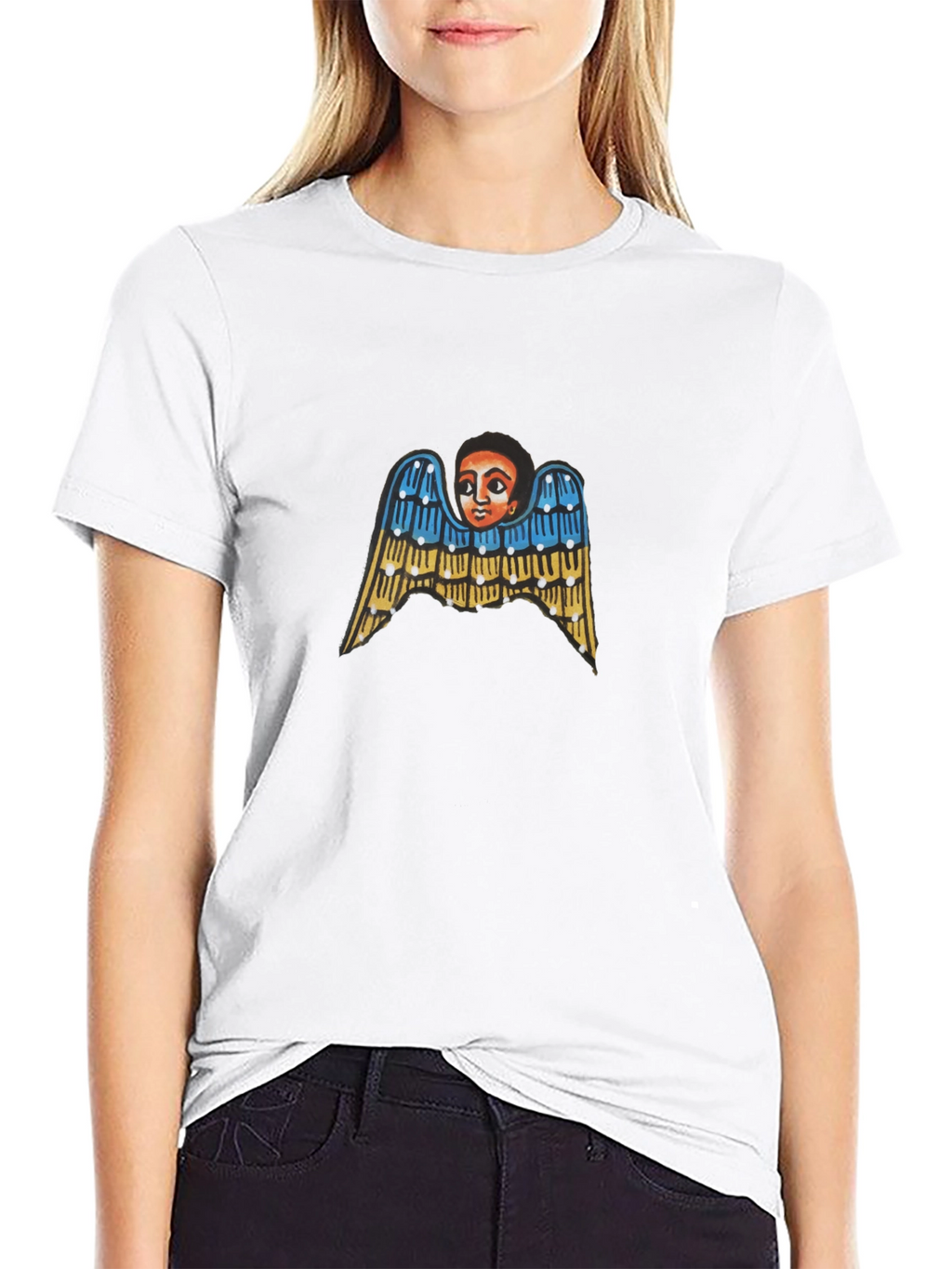 Angel Wings Graphic Black Tee