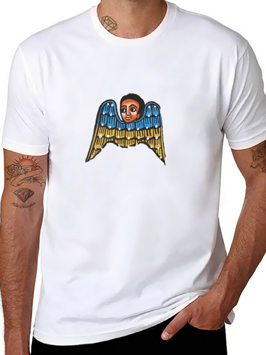 Angel Wings Graphic Black Tee
