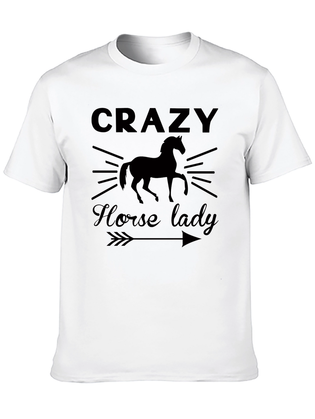 Crazy Horse Lady Black Graphic T-Shirt
