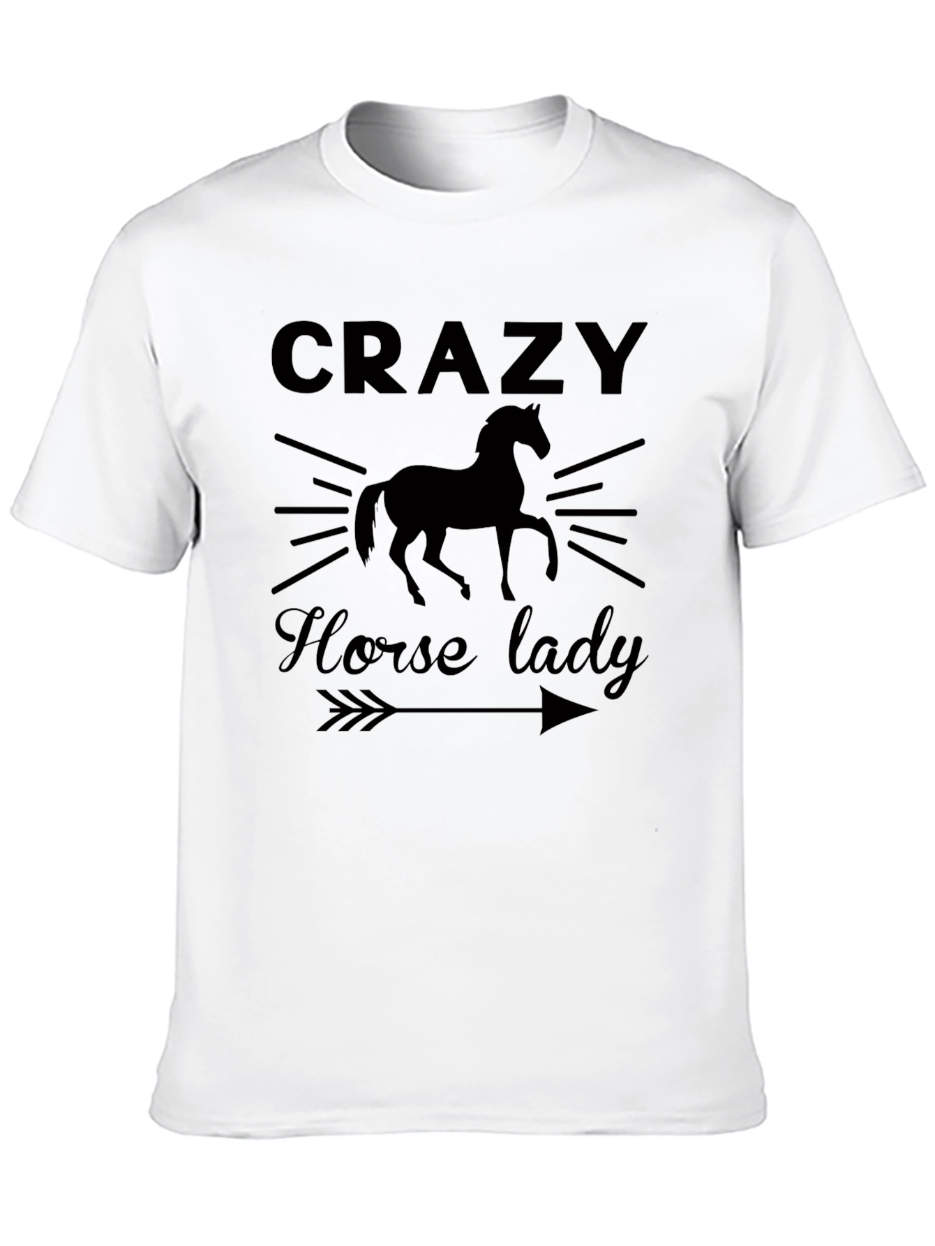 Crazy Horse Lady Black Graphic T-Shirt