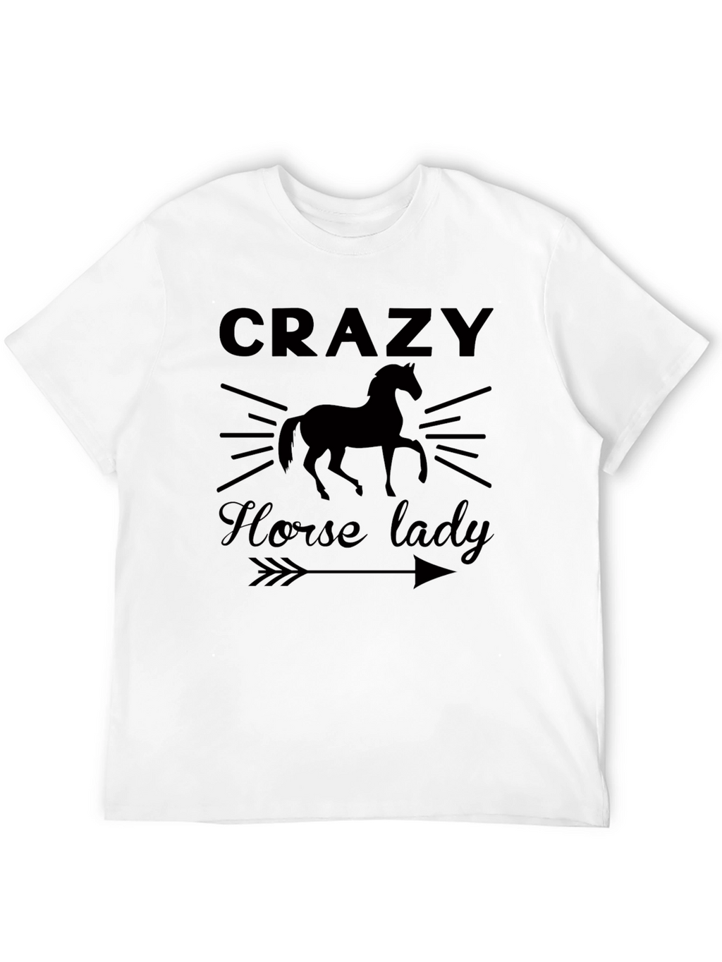 Crazy Horse Lady Black Graphic T-Shirt