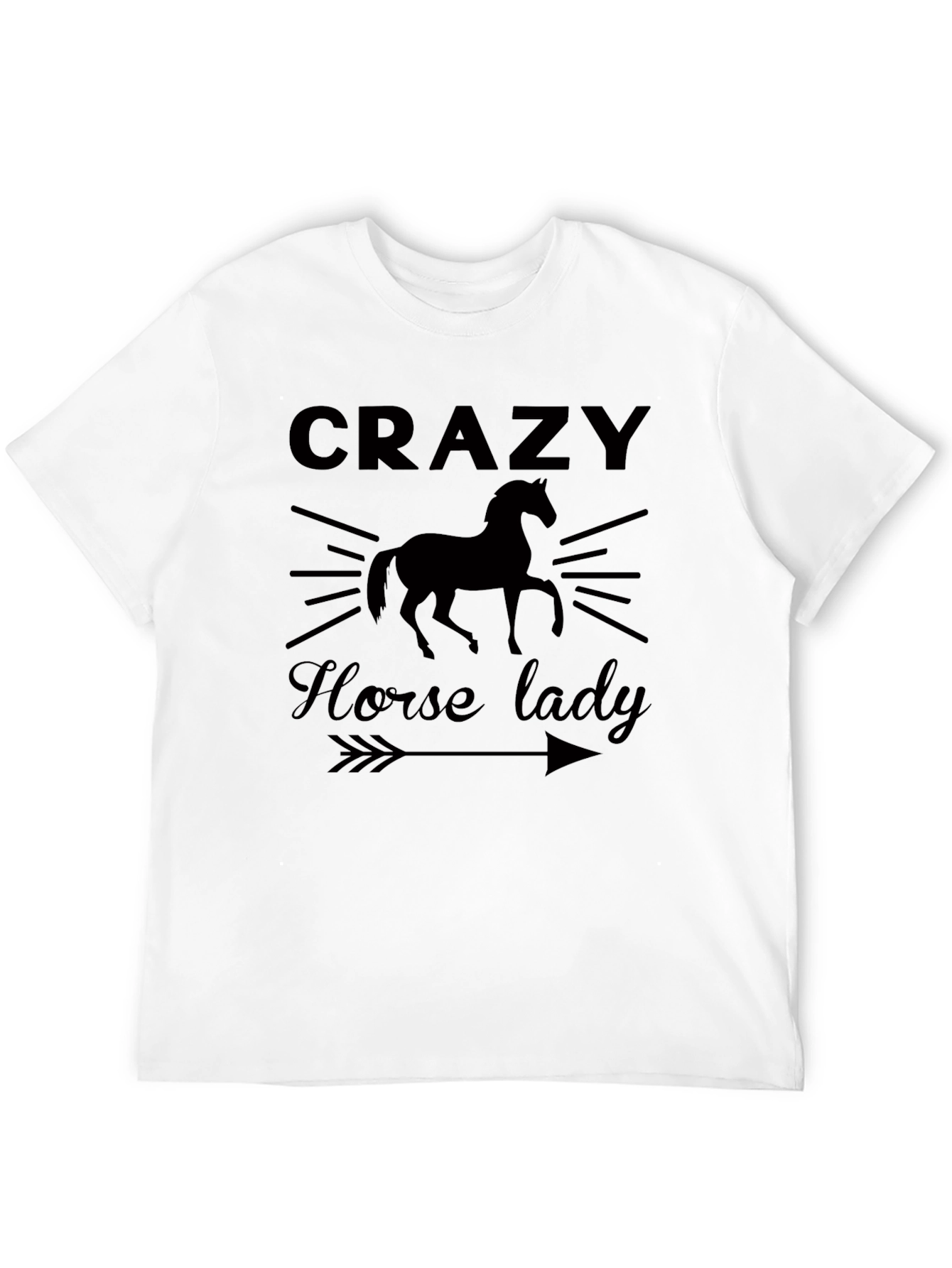 Crazy Horse Lady Black Graphic T-Shirt