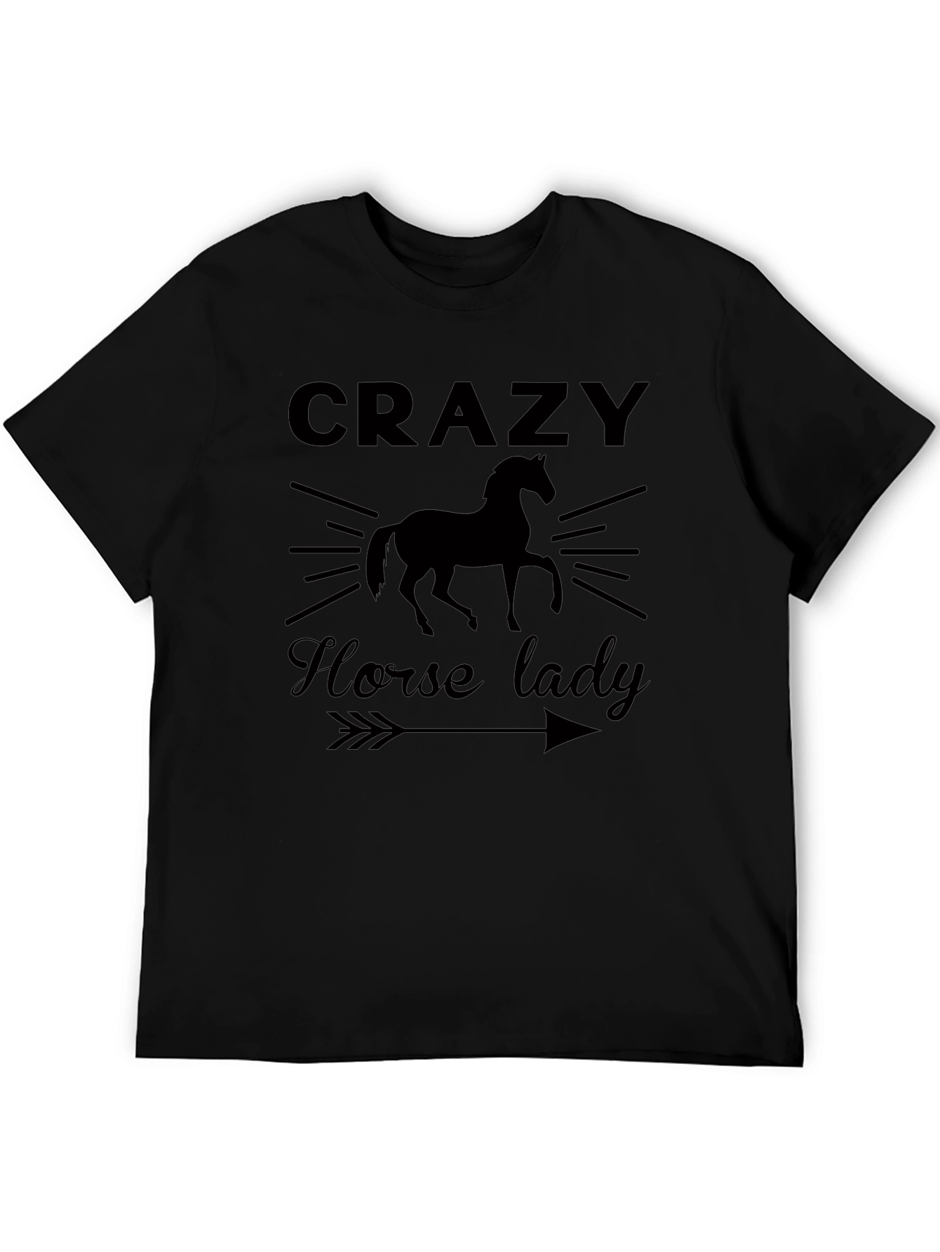 Crazy Horse Lady Black Graphic T-Shirt