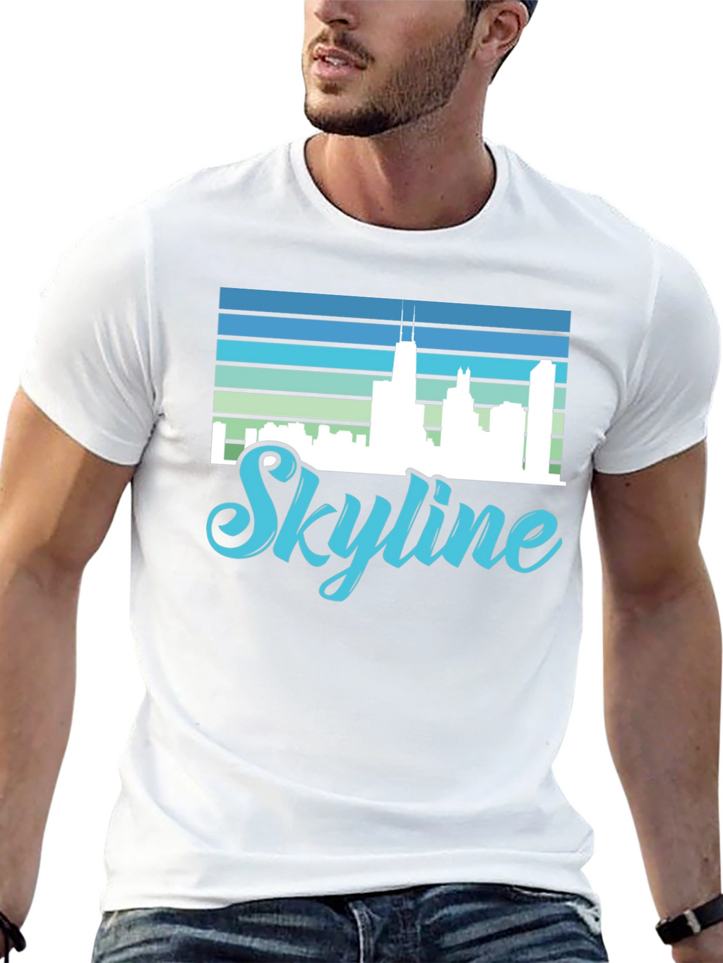 Skyline Graphic Tee - Cityscape Retro Design
