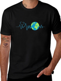Earth Day Heartbeat T-Shirt - Black