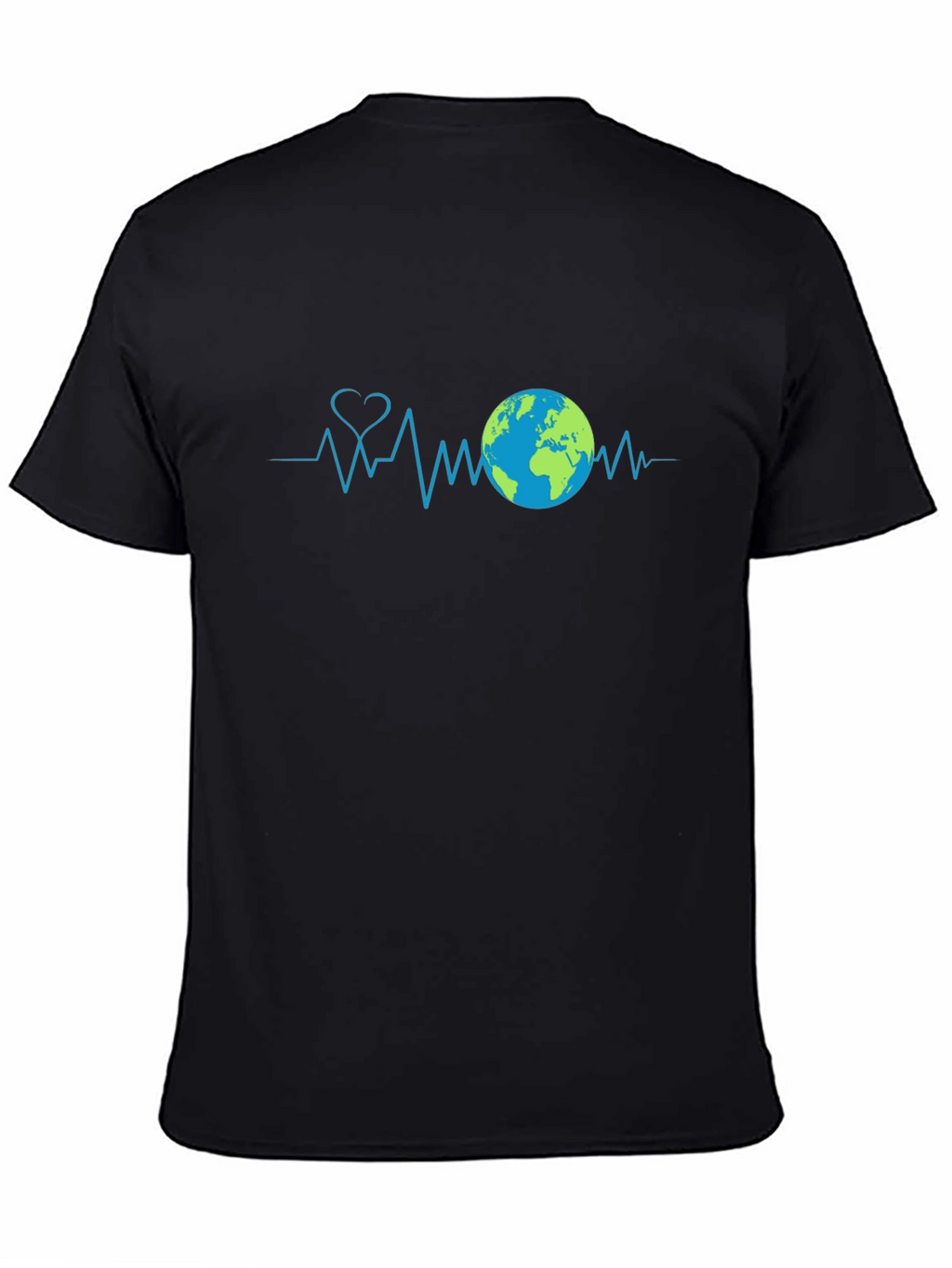 Earth Day Heartbeat T-Shirt - Black