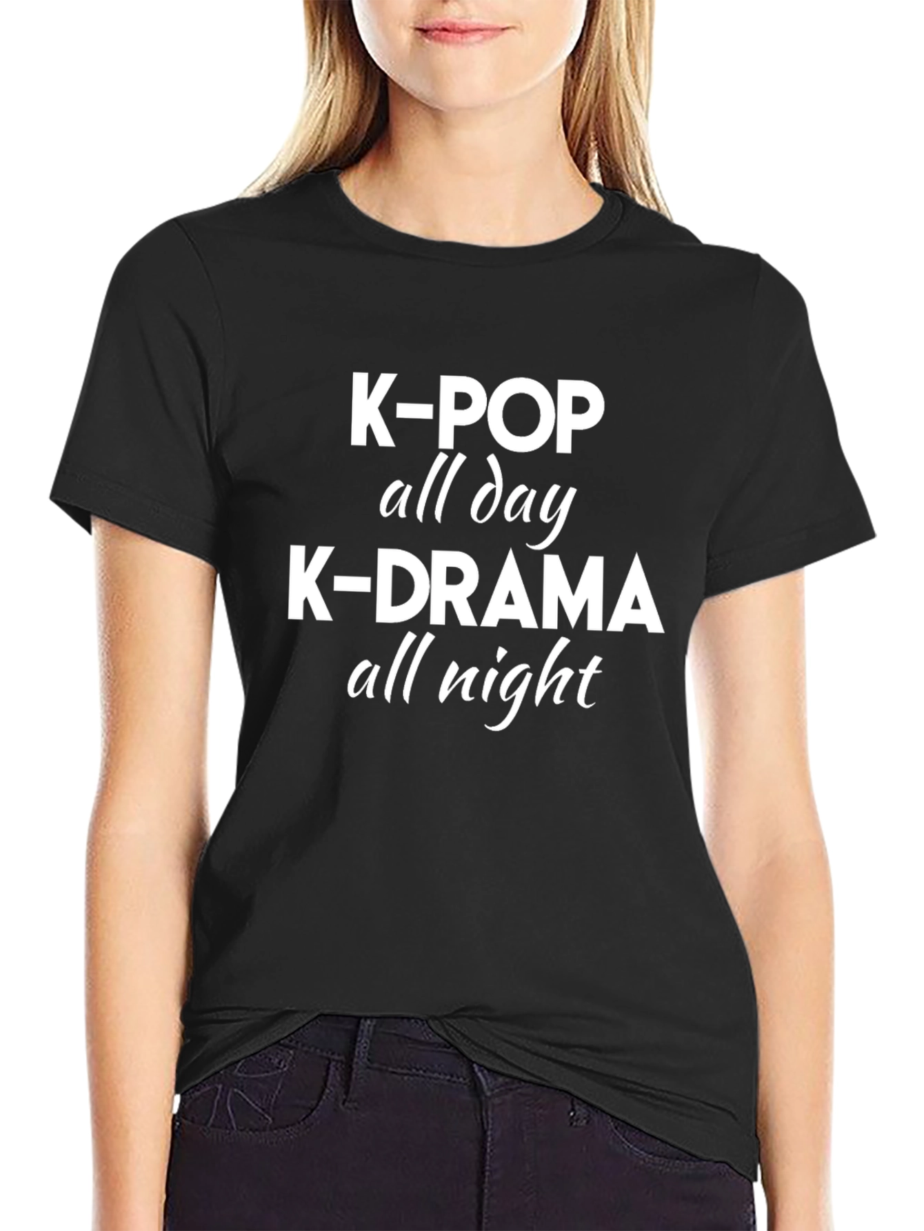 K-Pop All Day K-Drama All Night Graphic Tee
