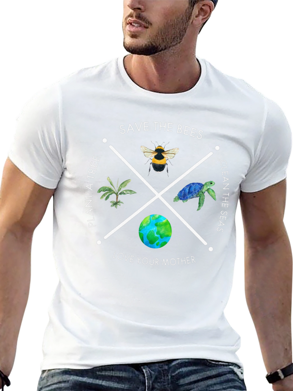 Eco-Friendly Save the Bees Graphic T-Shirt