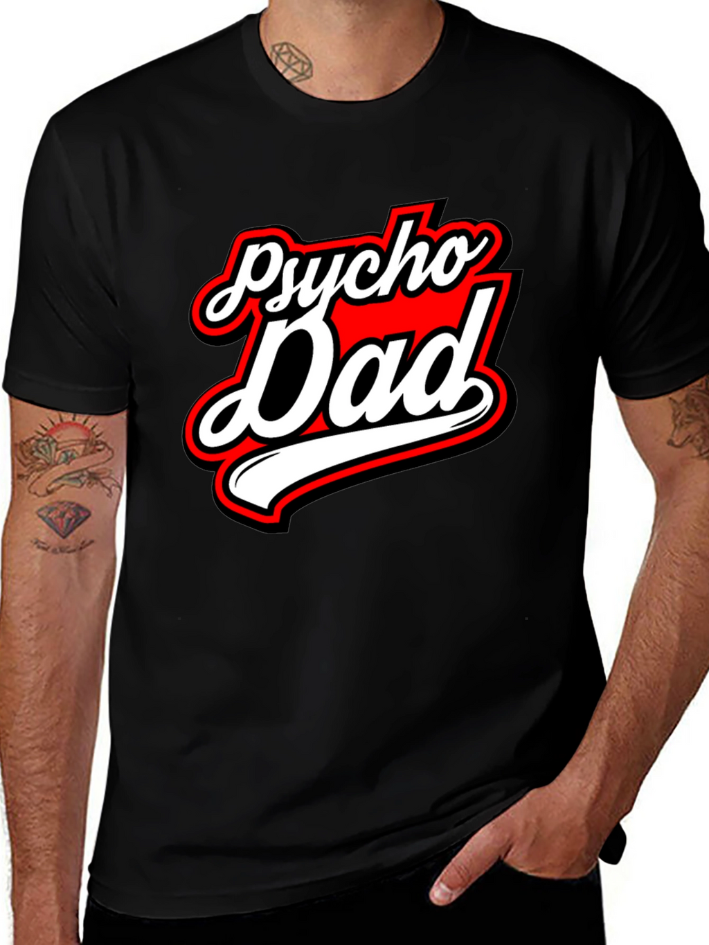 Psycho Dad Graphic Tee - Black Crew Neck