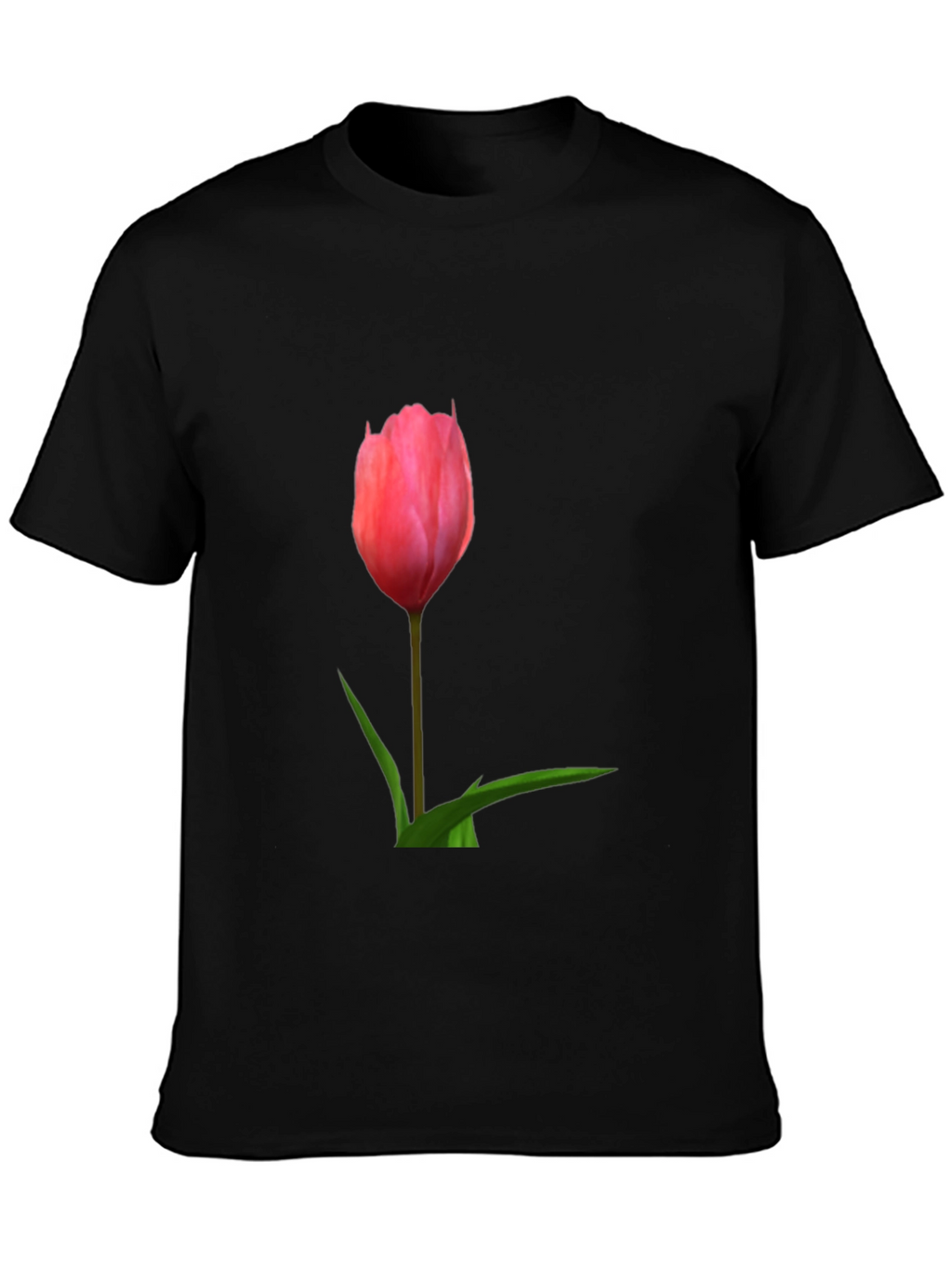 Pink Tulip Graphic Tee - Casual Comfort
