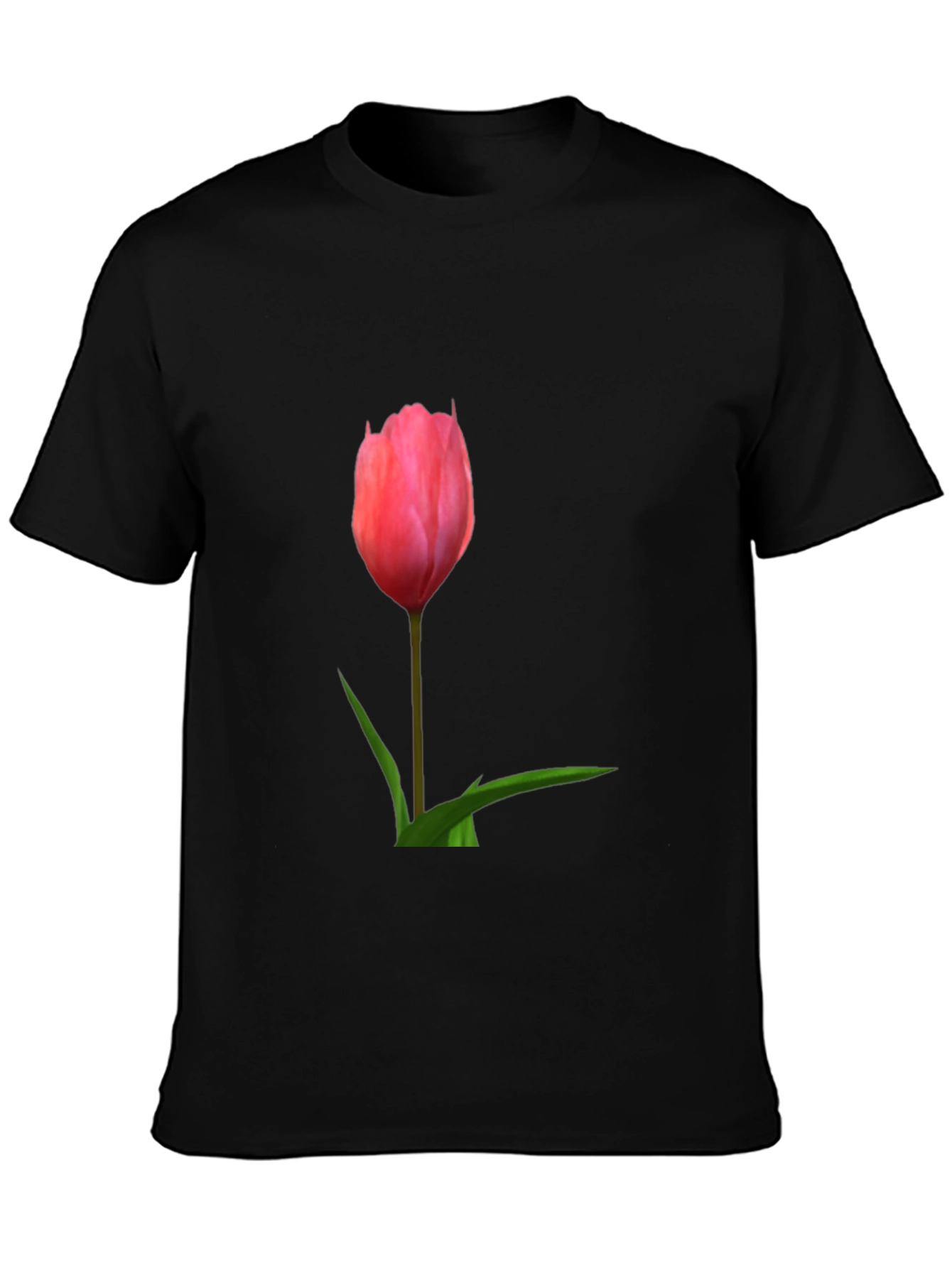 Pink Tulip Graphic Tee - Casual Comfort