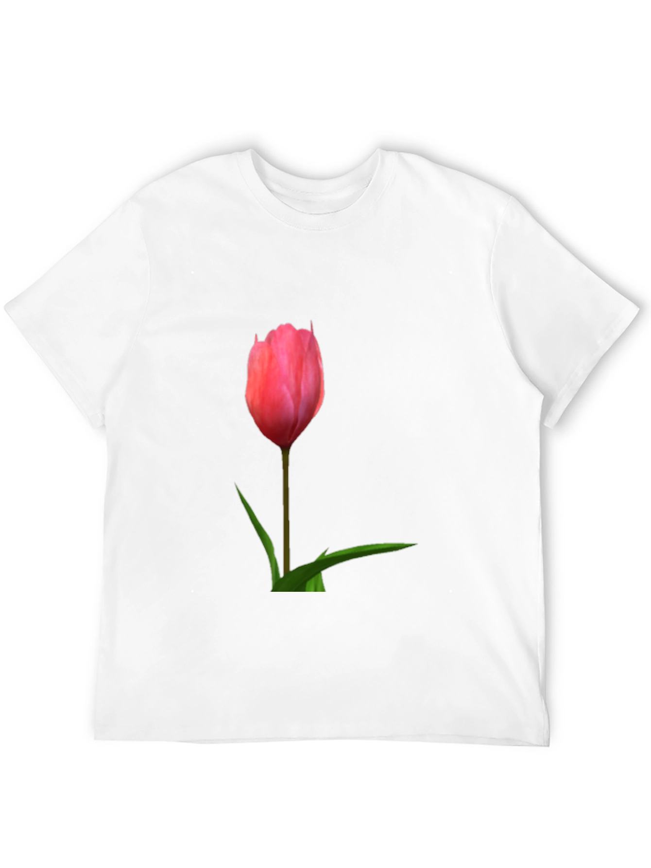 Pink Tulip Graphic Tee - Casual Comfort