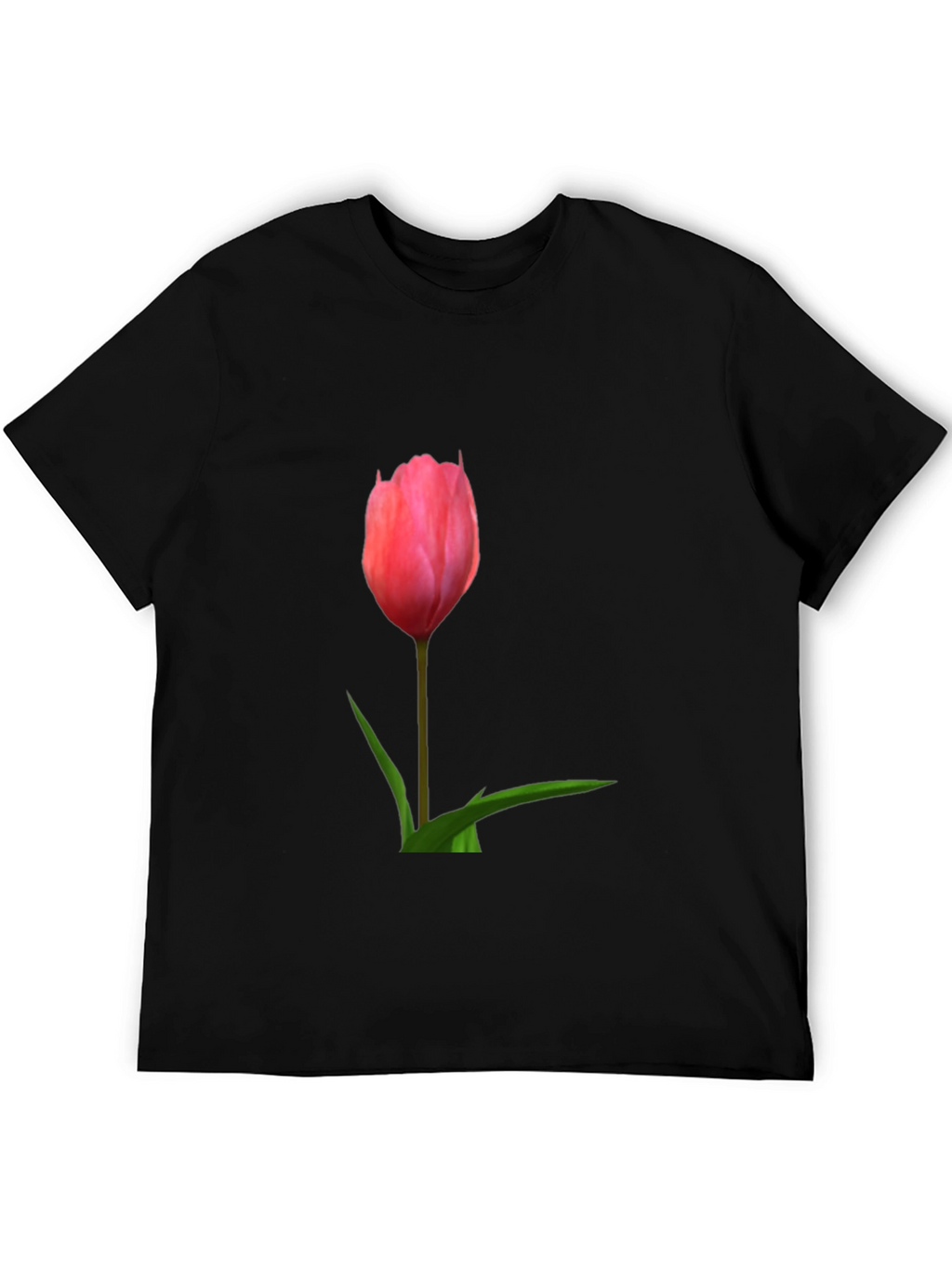 Pink Tulip Graphic Tee - Casual Comfort