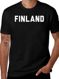 Finland T-Shirt - Bold White Text on Black