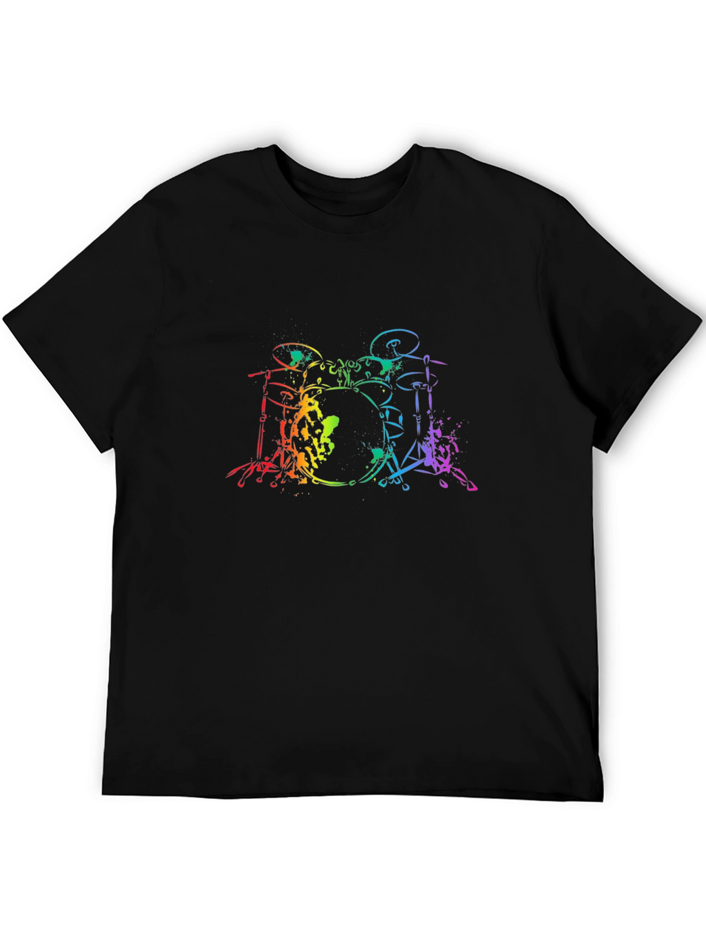 Rainbow Drum Set Graphic Tee - Musician T-Shirt