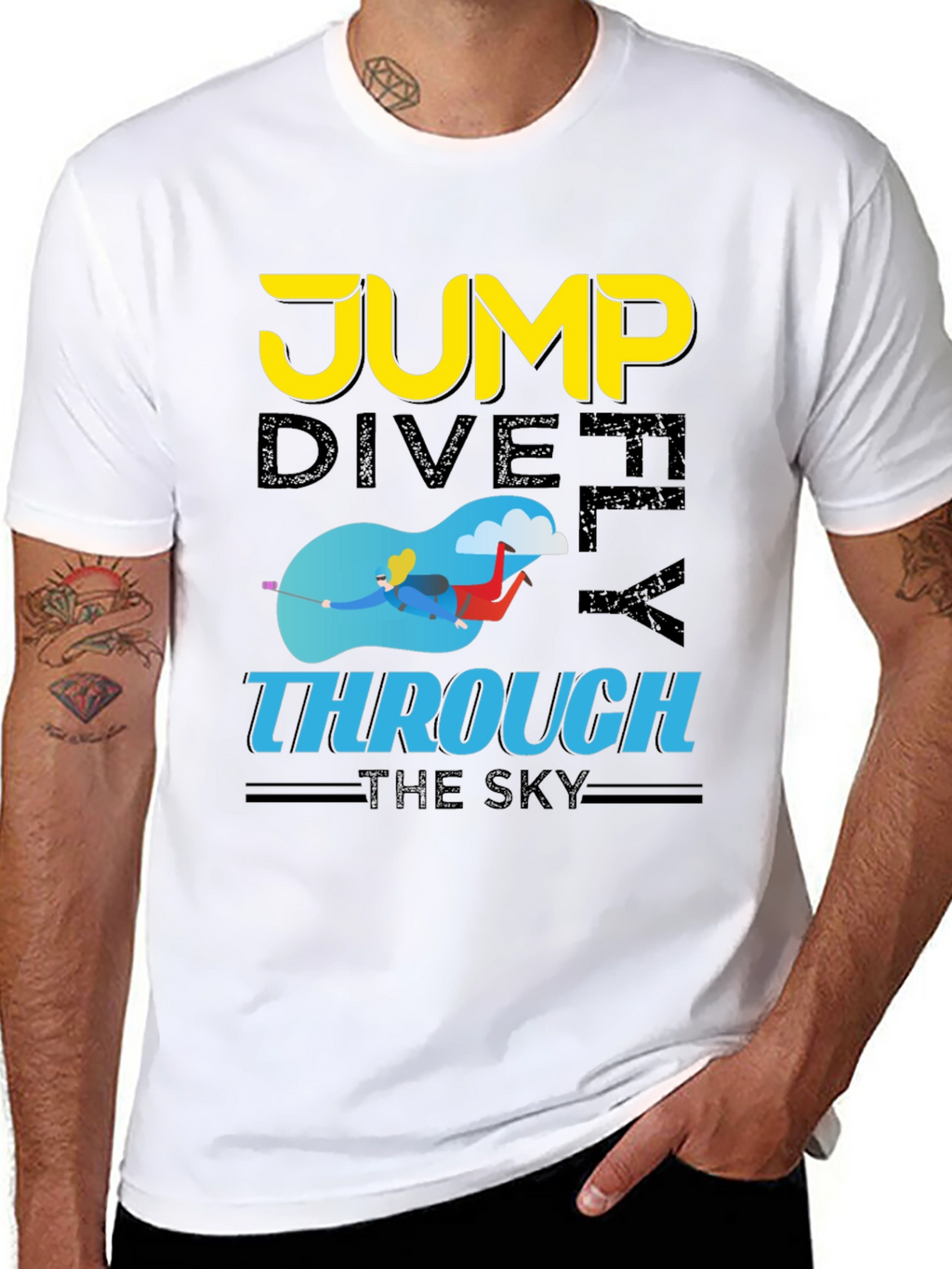 Skydiving Graphic T-Shirt: Jump Dive Fly