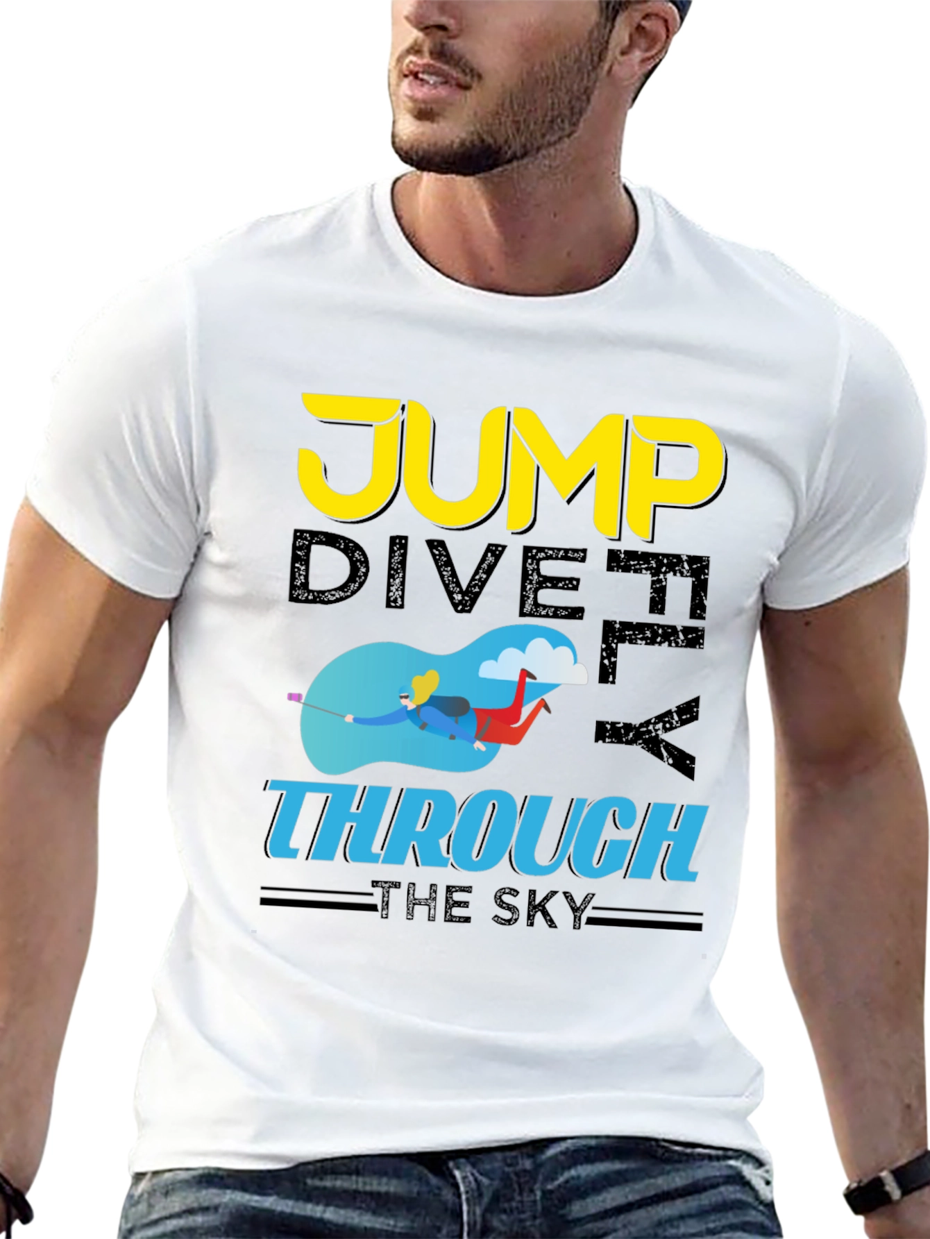 Skydiving Graphic T-Shirt: Jump Dive Fly