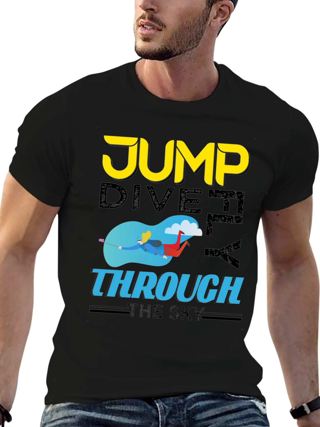 Skydiving Graphic T-Shirt: Jump Dive Fly