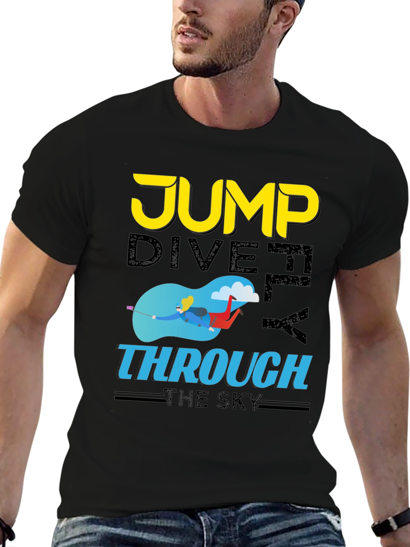 Skydiving Graphic T-Shirt: Jump Dive Fly
