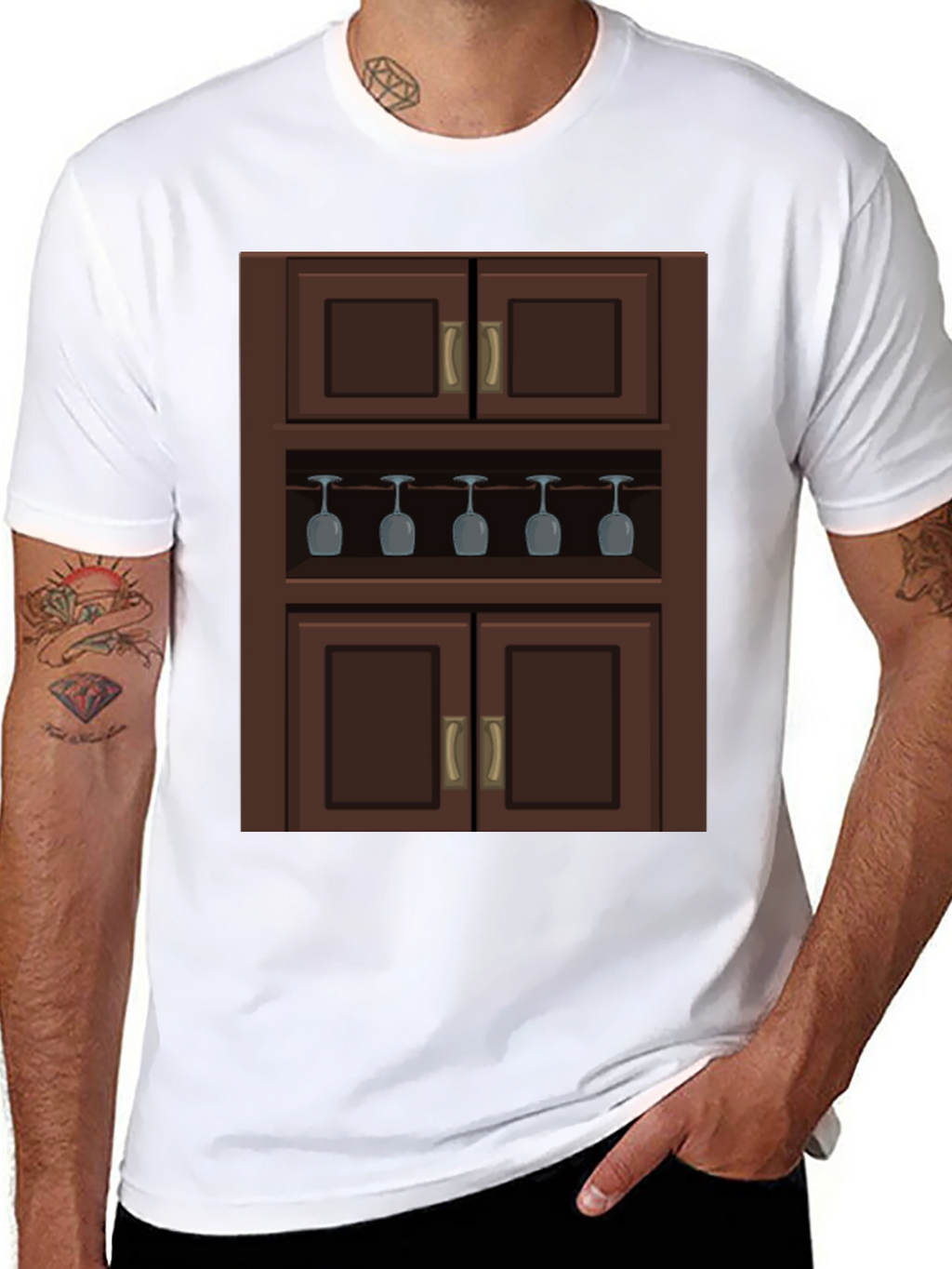 Novelty Bar Cabinet Graphic T-Shirt