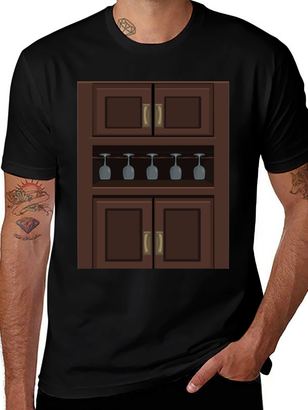 Novelty Bar Cabinet Graphic T-Shirt