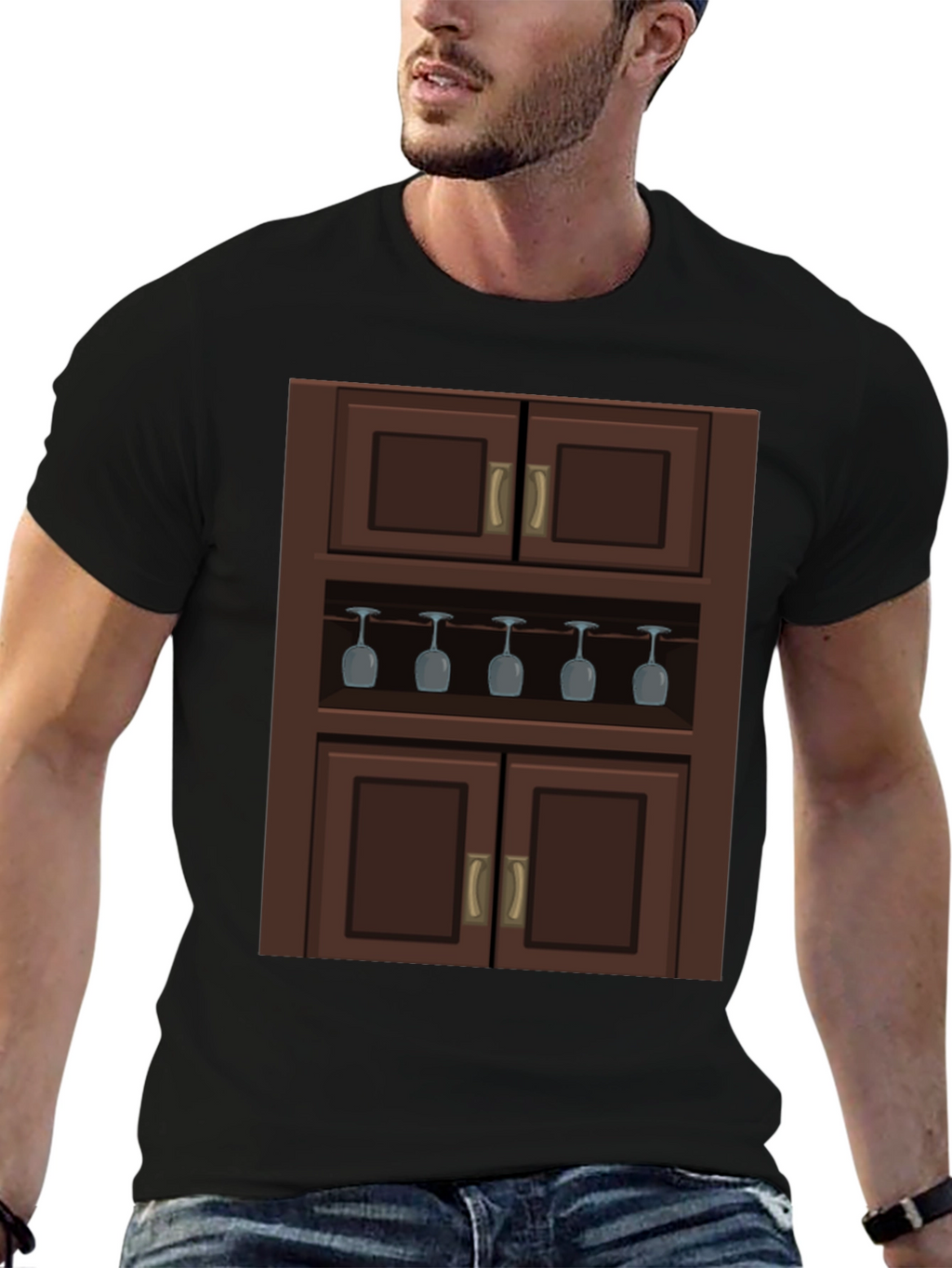 Novelty Bar Cabinet Graphic T-Shirt