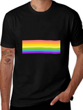 Pride Rainbow Striped Black T-Shirt