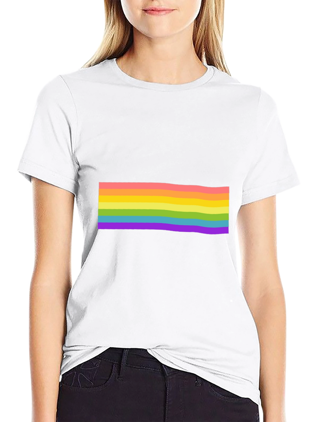 Pride Rainbow Striped Black T-Shirt