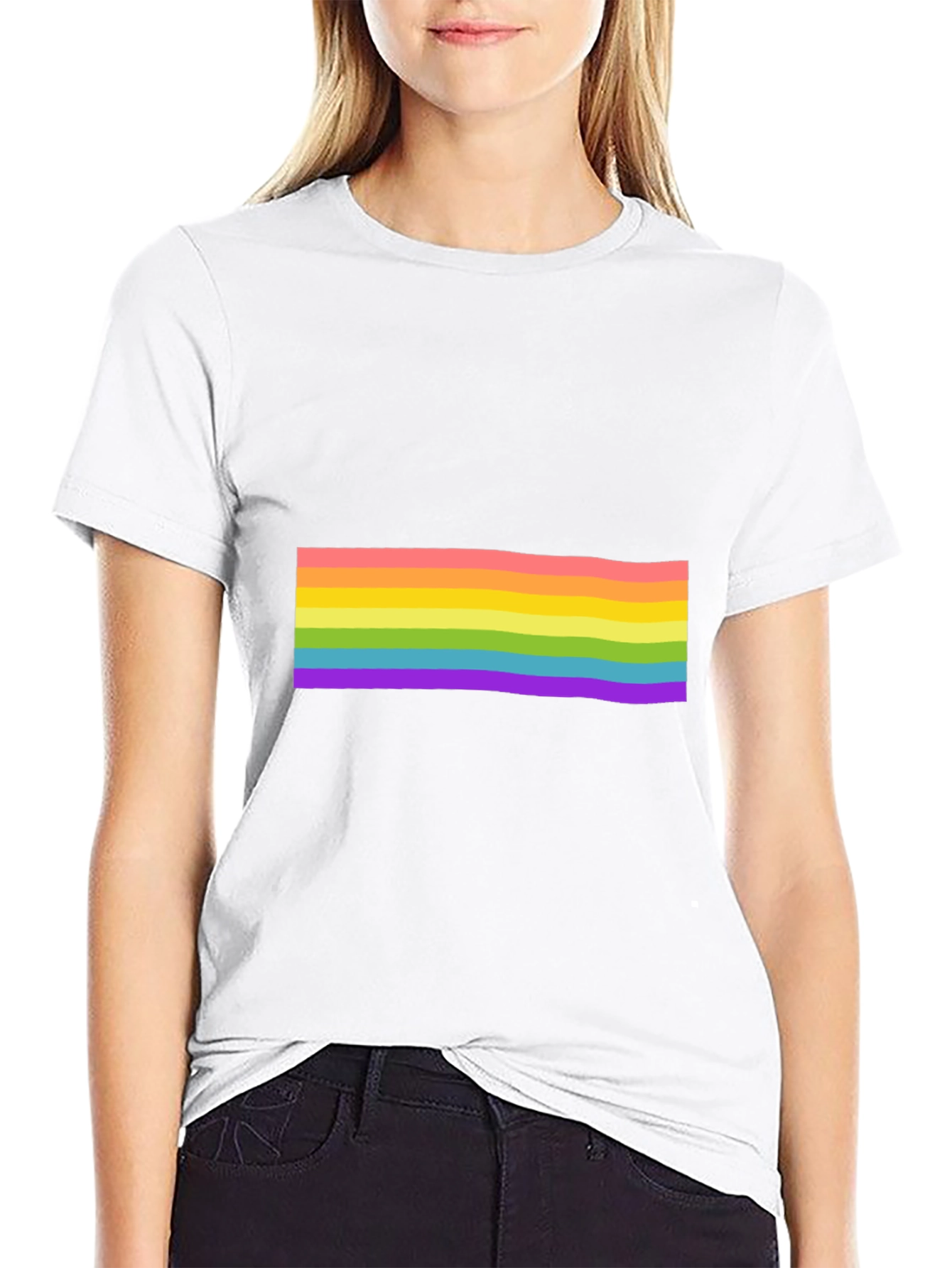 Pride Rainbow Striped Black T-Shirt