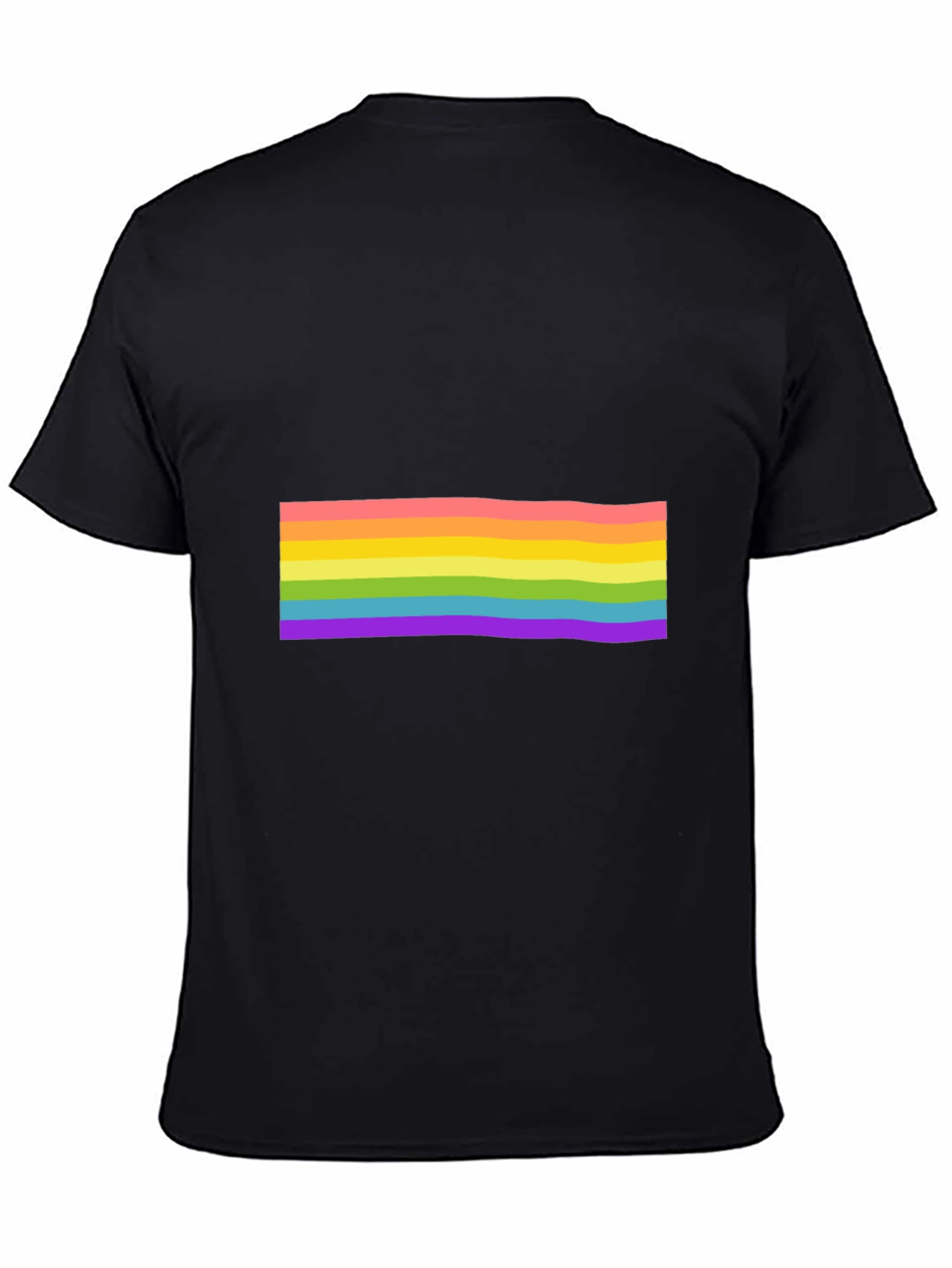 Pride Rainbow Striped Black T-Shirt