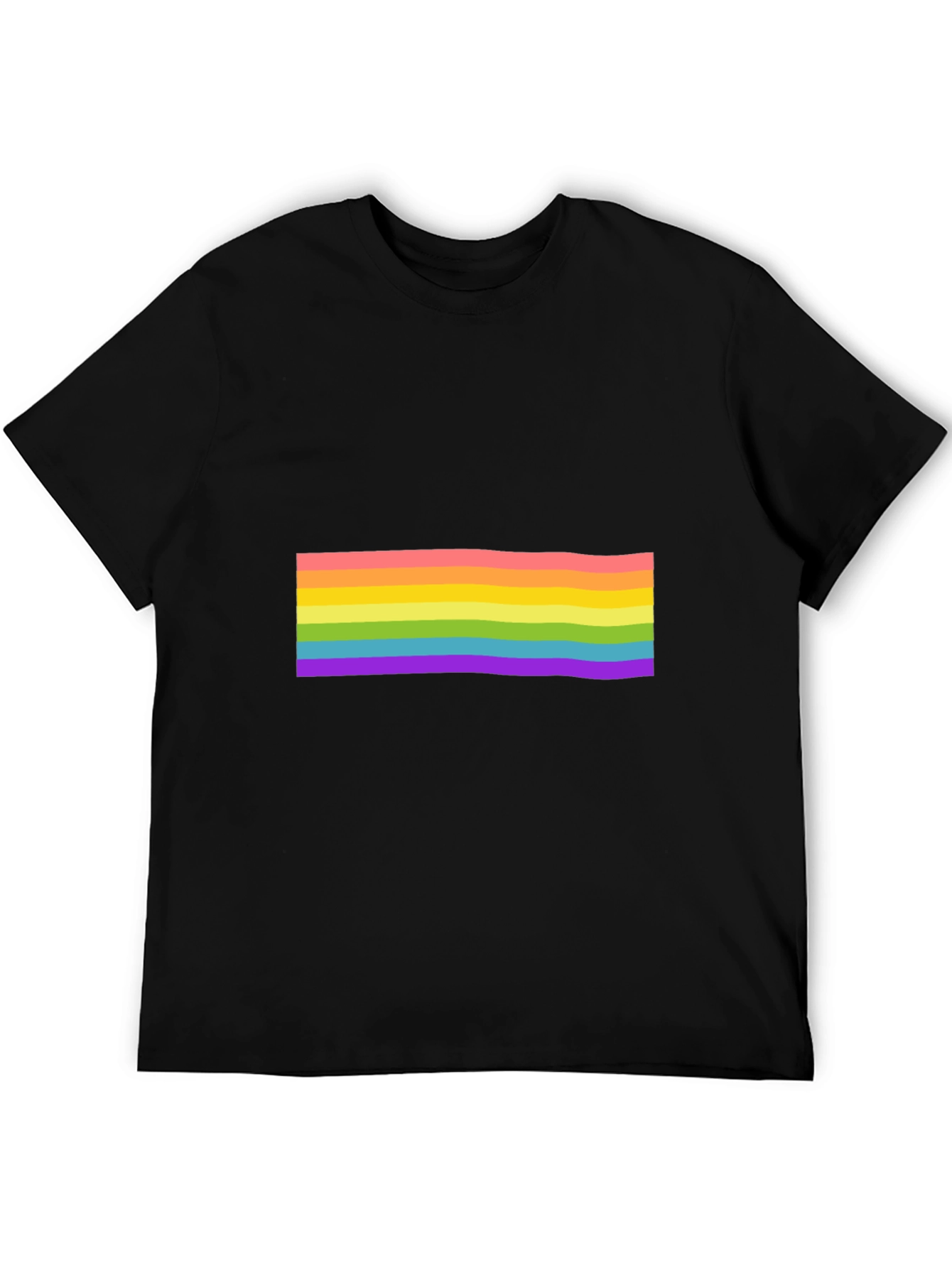 Pride Rainbow Striped Black T-Shirt