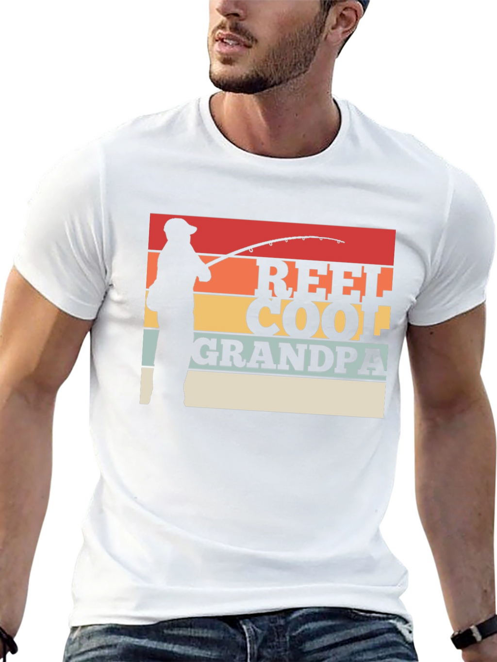 Reel Cool Grandpa Fishing Graphic T-Shirt