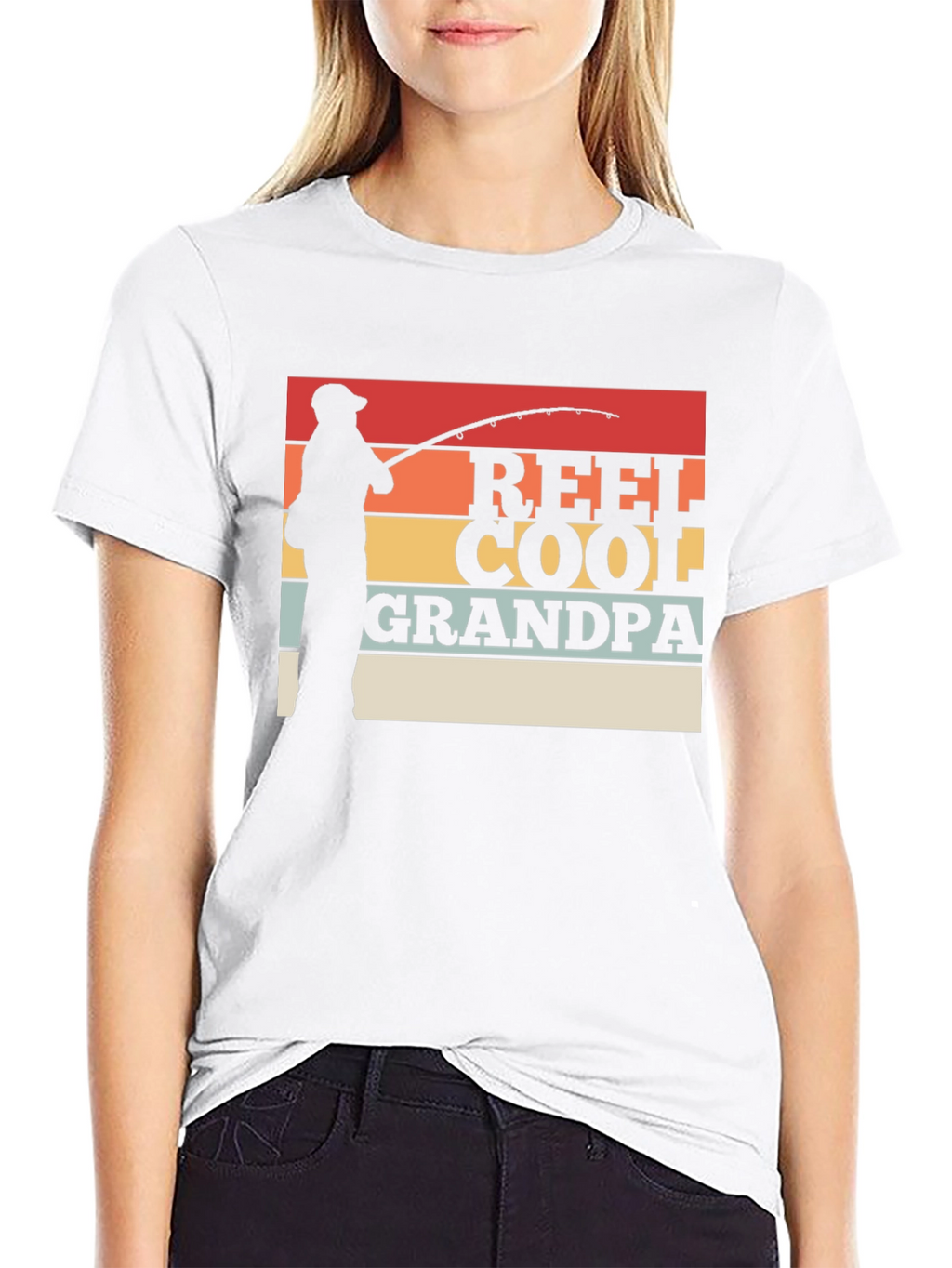 Reel Cool Grandpa Fishing Graphic T-Shirt