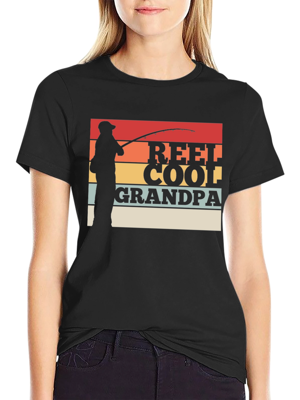 Reel Cool Grandpa Fishing Graphic T-Shirt