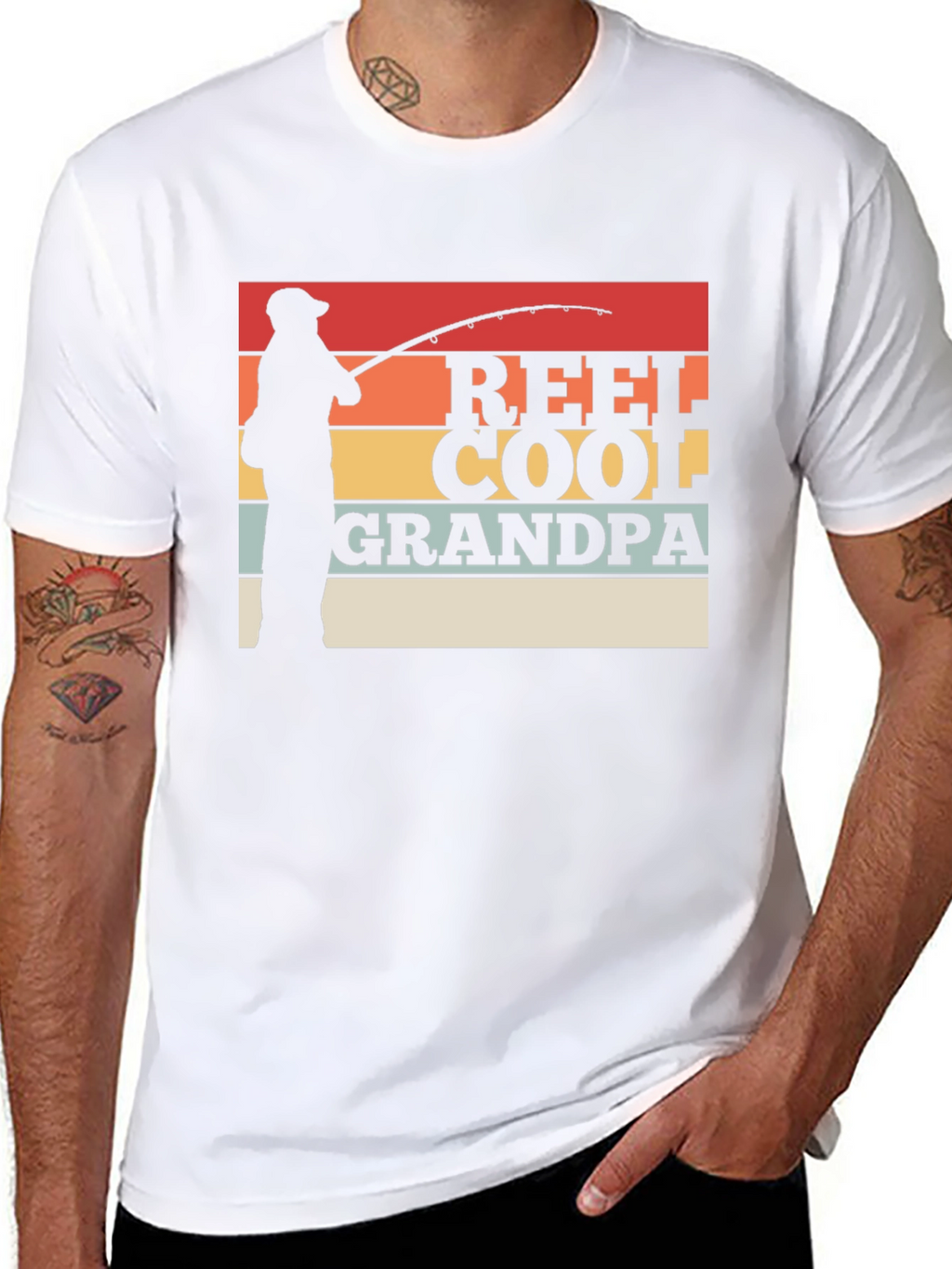 Reel Cool Grandpa Fishing Graphic T-Shirt