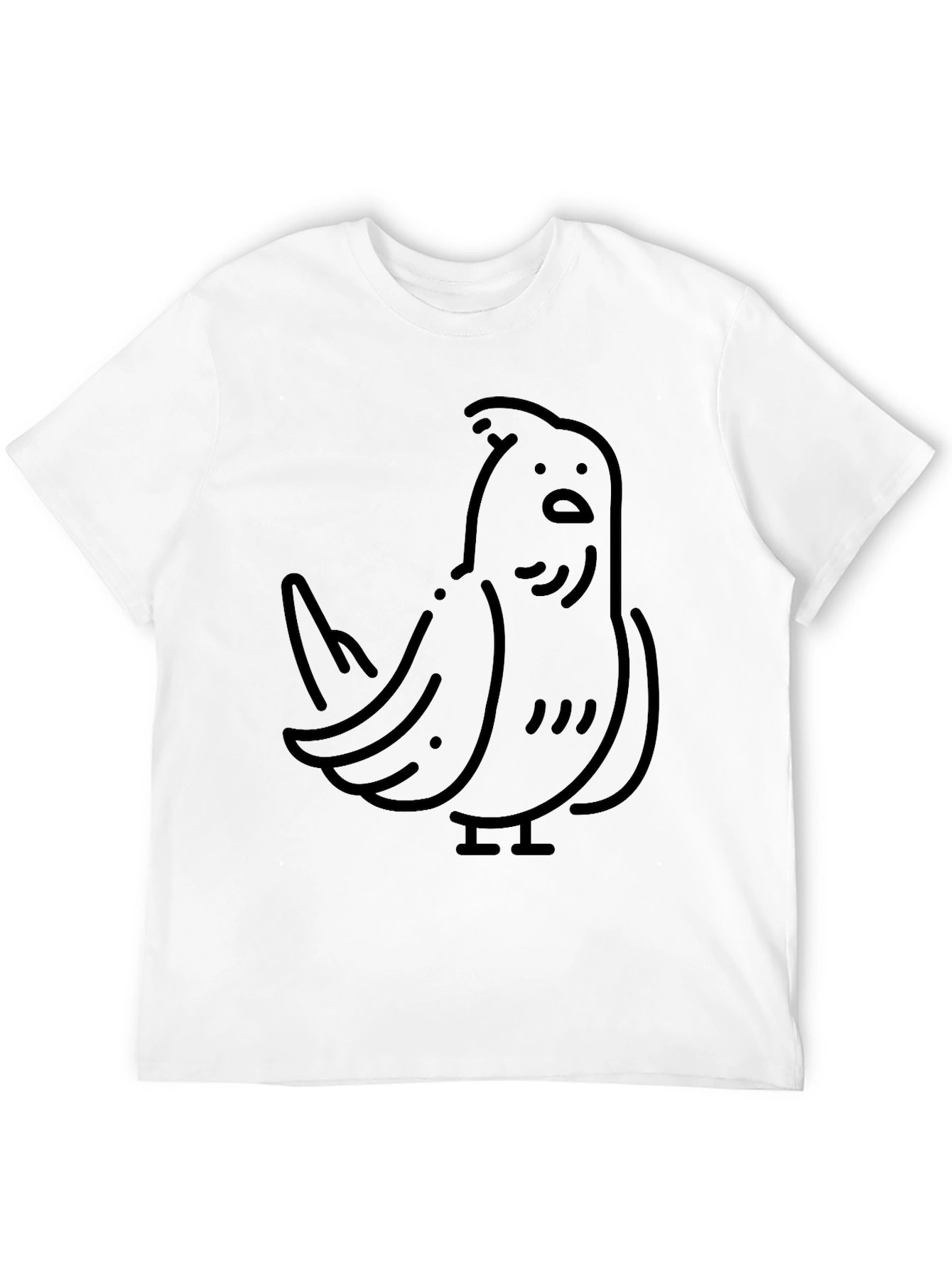 Whimsical Bird Graphic Tee - Stylish Black T-Shirt