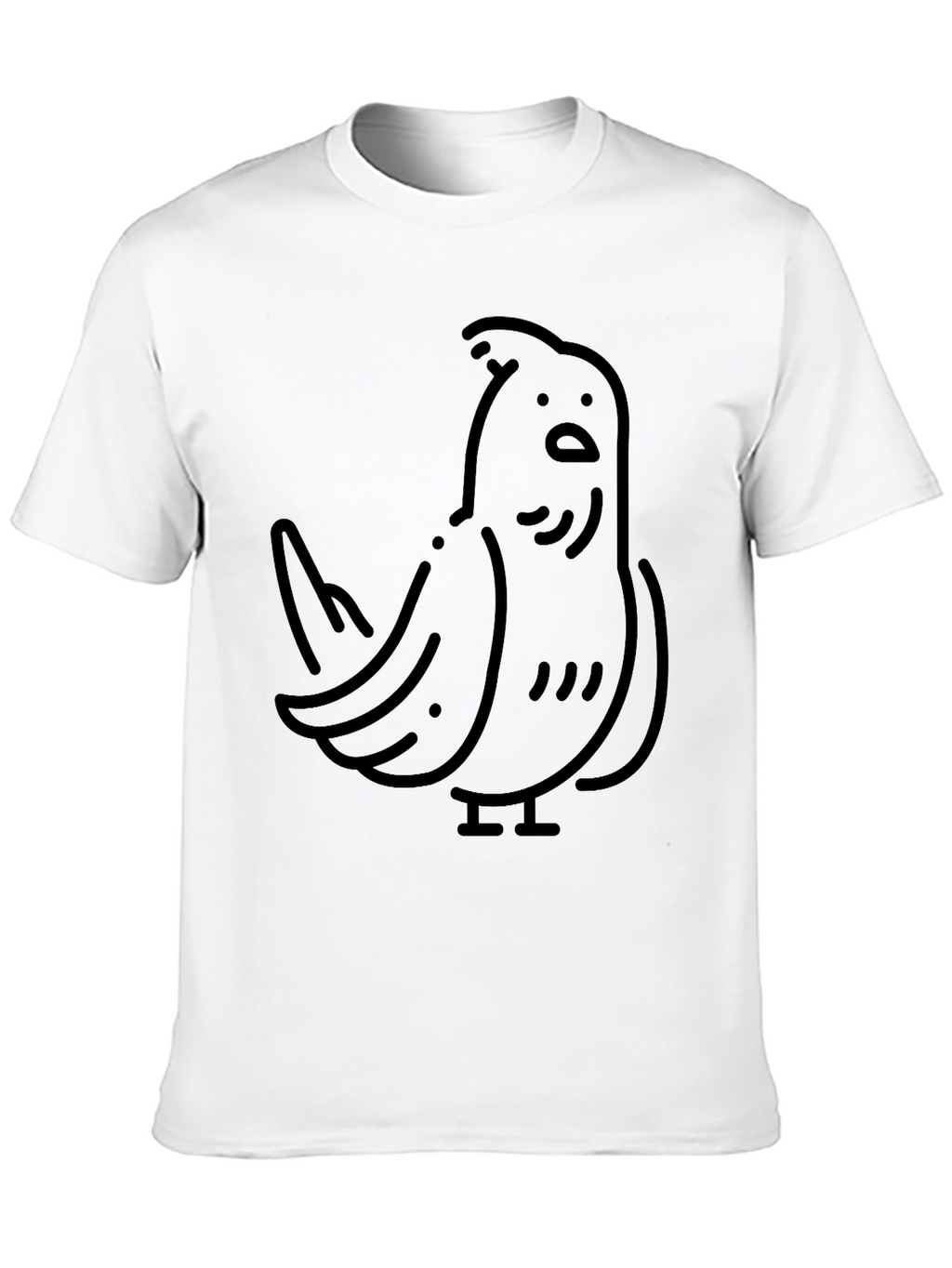 Whimsical Bird Graphic Tee - Stylish Black T-Shirt