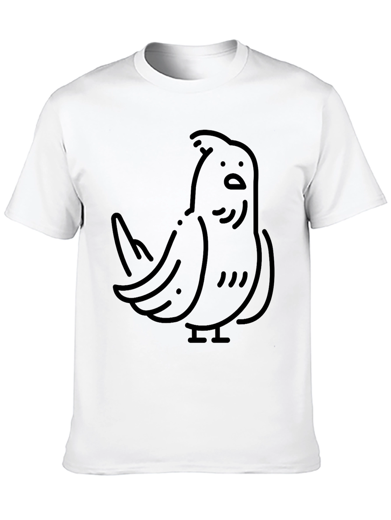 Whimsical Bird Graphic Tee - Stylish Black T-Shirt