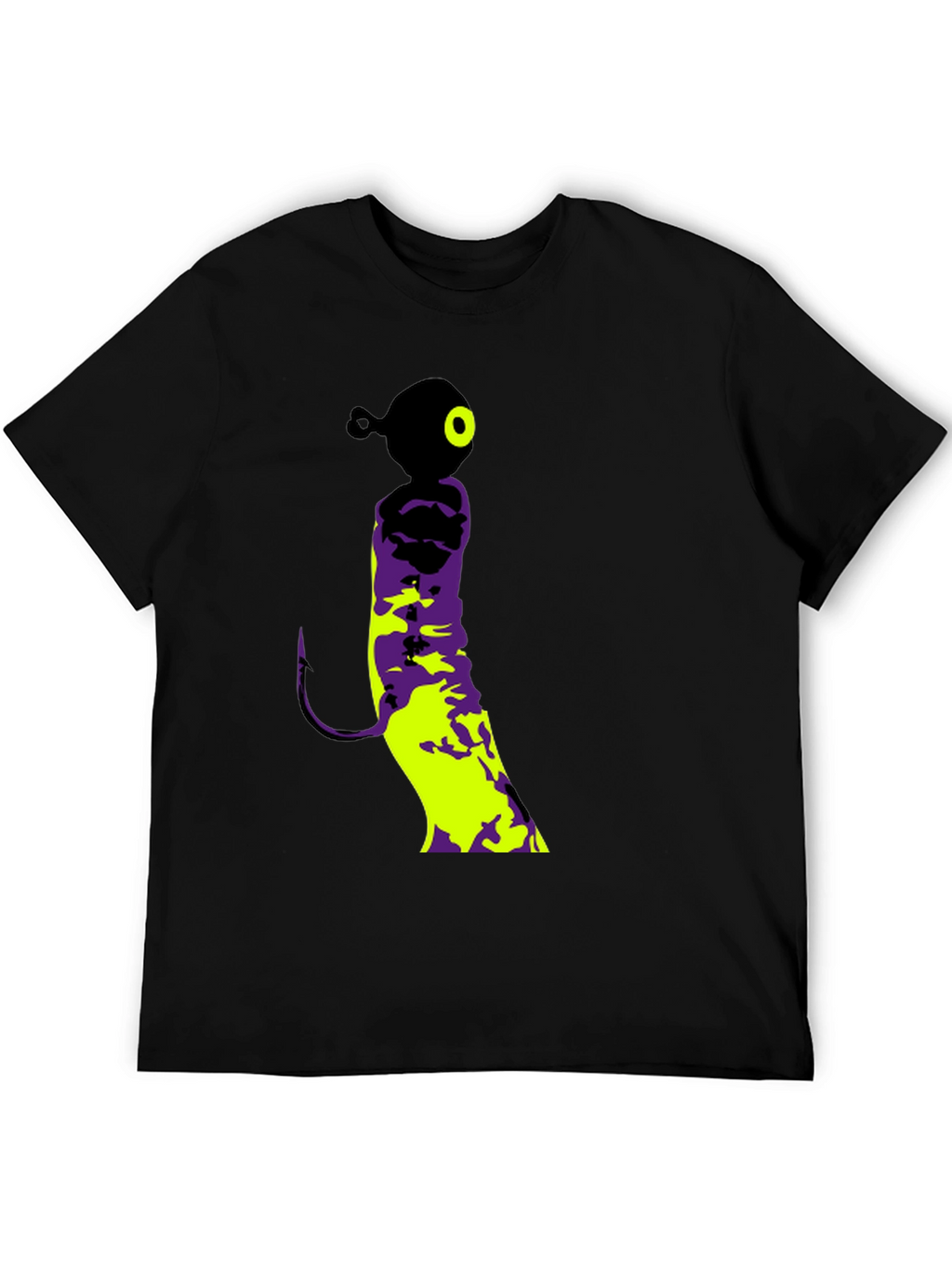 Fishing Lure Graphic Tee - Black Cotton