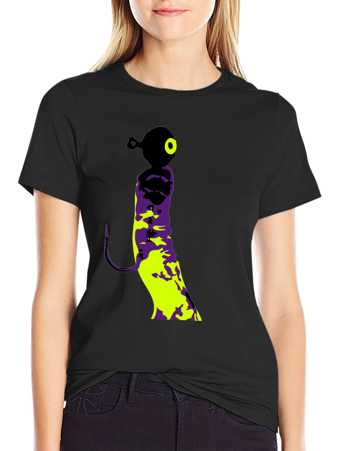 Fishing Lure Graphic Tee - Black Cotton