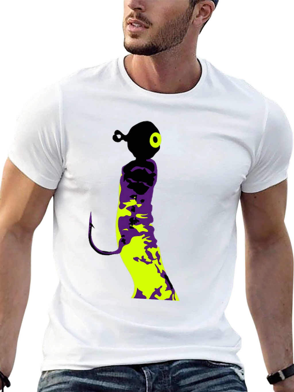Fishing Lure Graphic Tee - Black Cotton