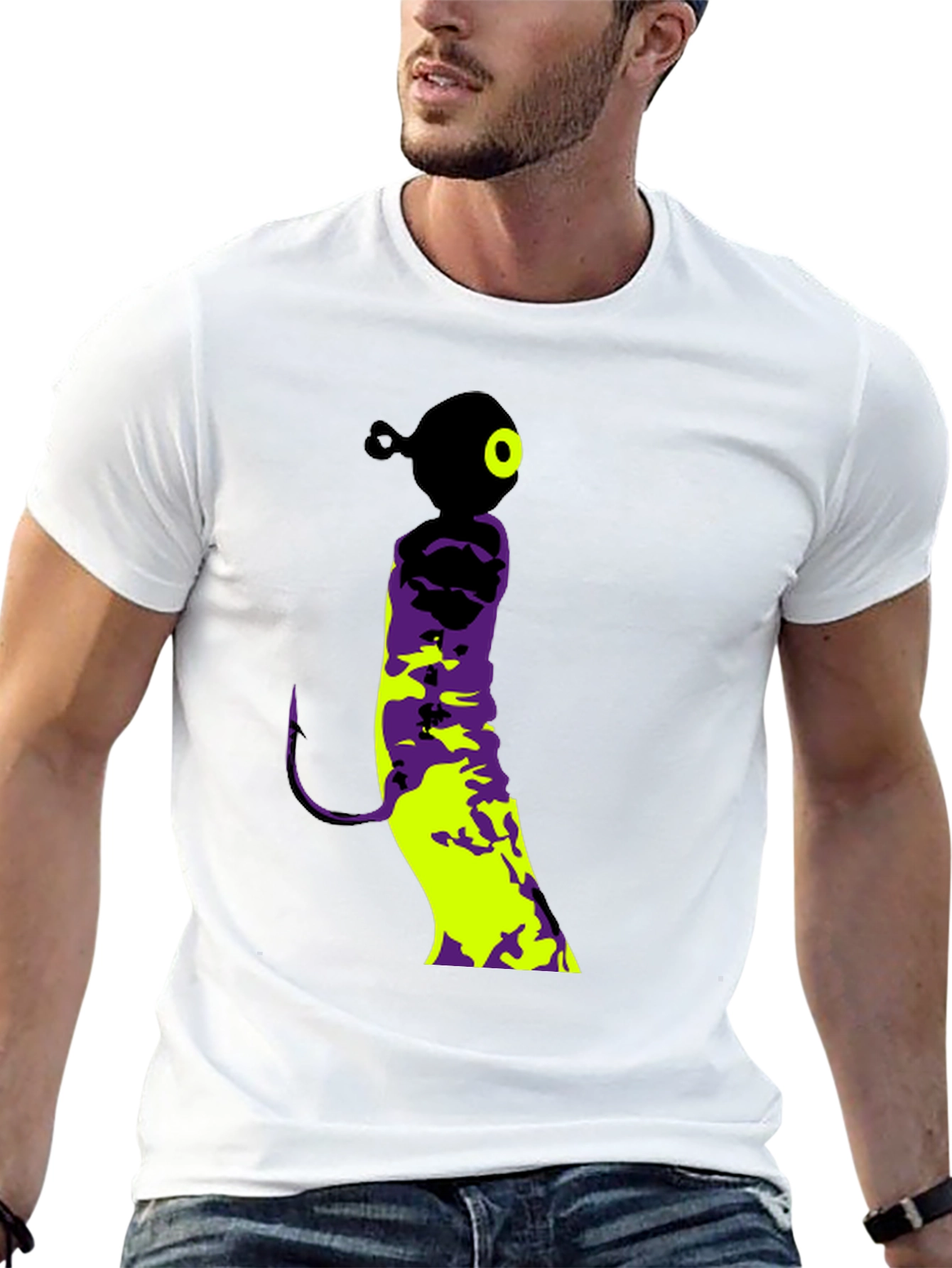 Fishing Lure Graphic Tee - Black Cotton