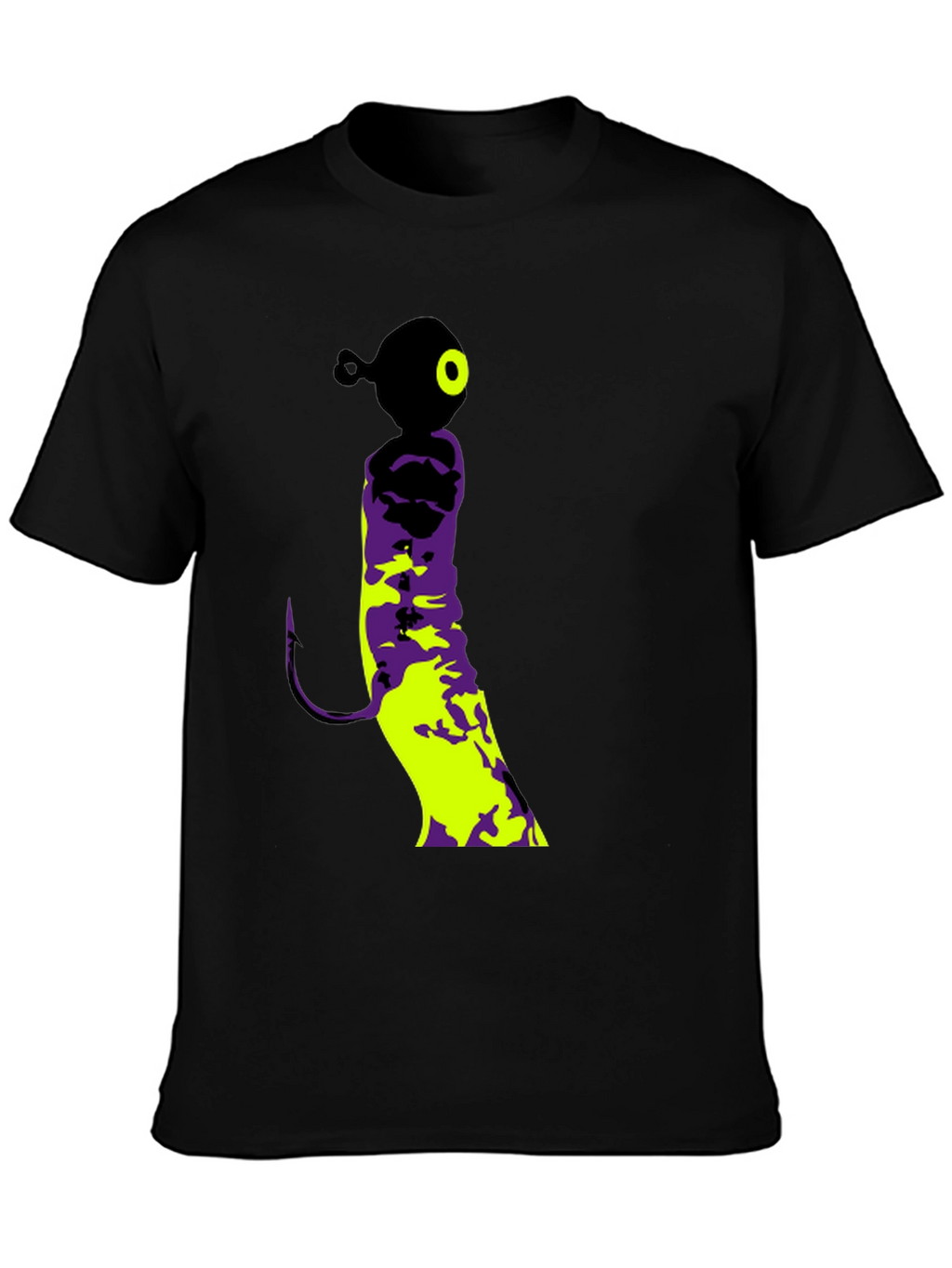 Fishing Lure Graphic Tee - Black Cotton