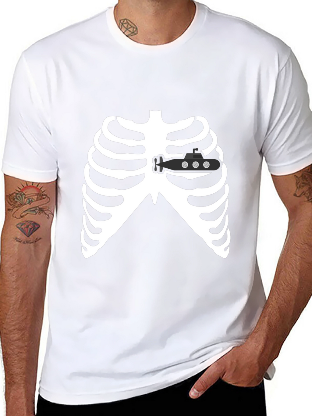 Submarine Heart Skeleton T-Shirt