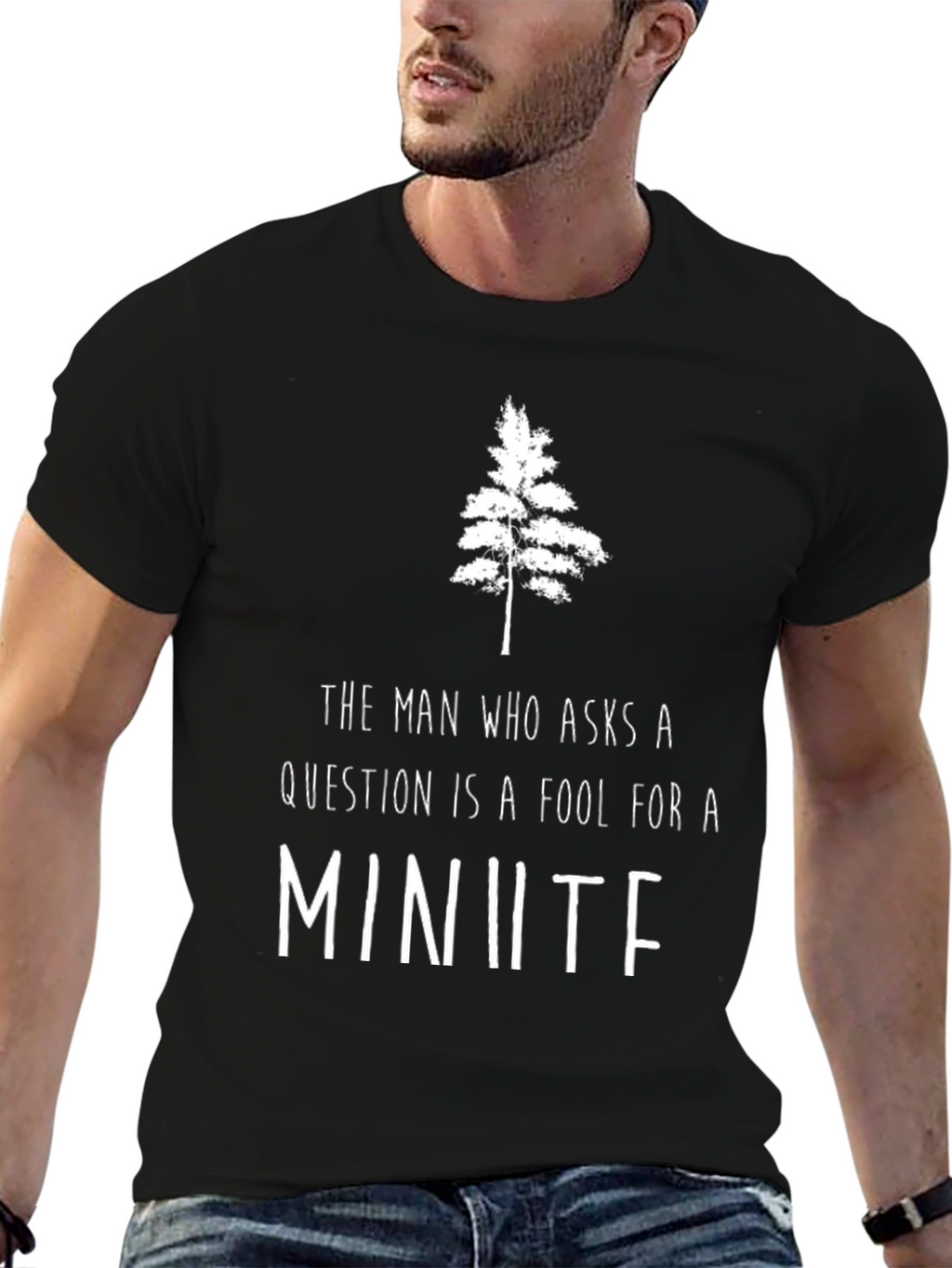 The Man Who Asks Questions Black Tee